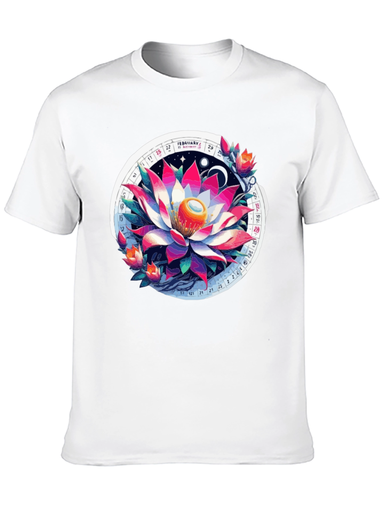 Lotus Calendar Graphic T-Shirt - Unique Design