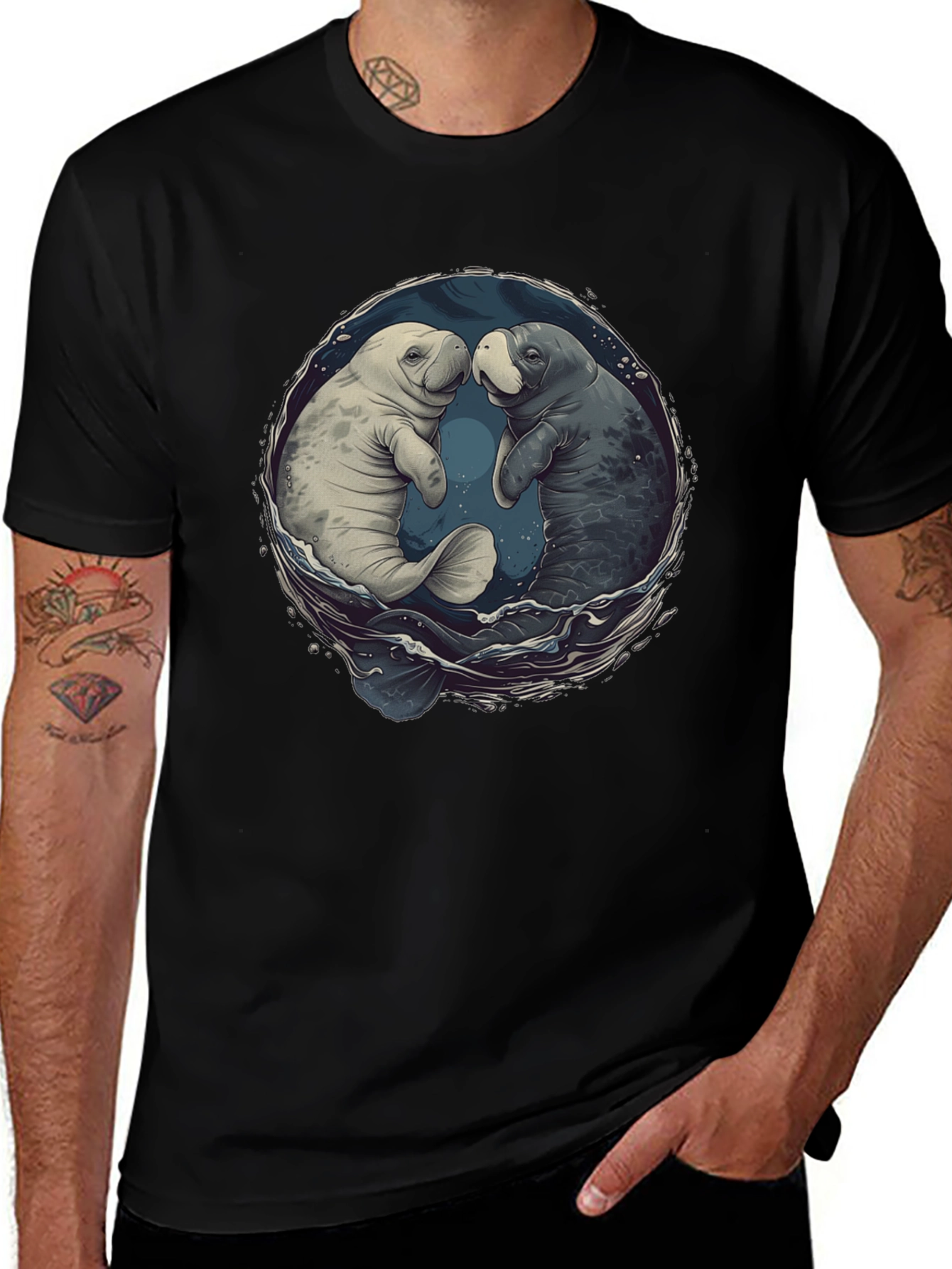 Manatee Love T-Shirt - Black