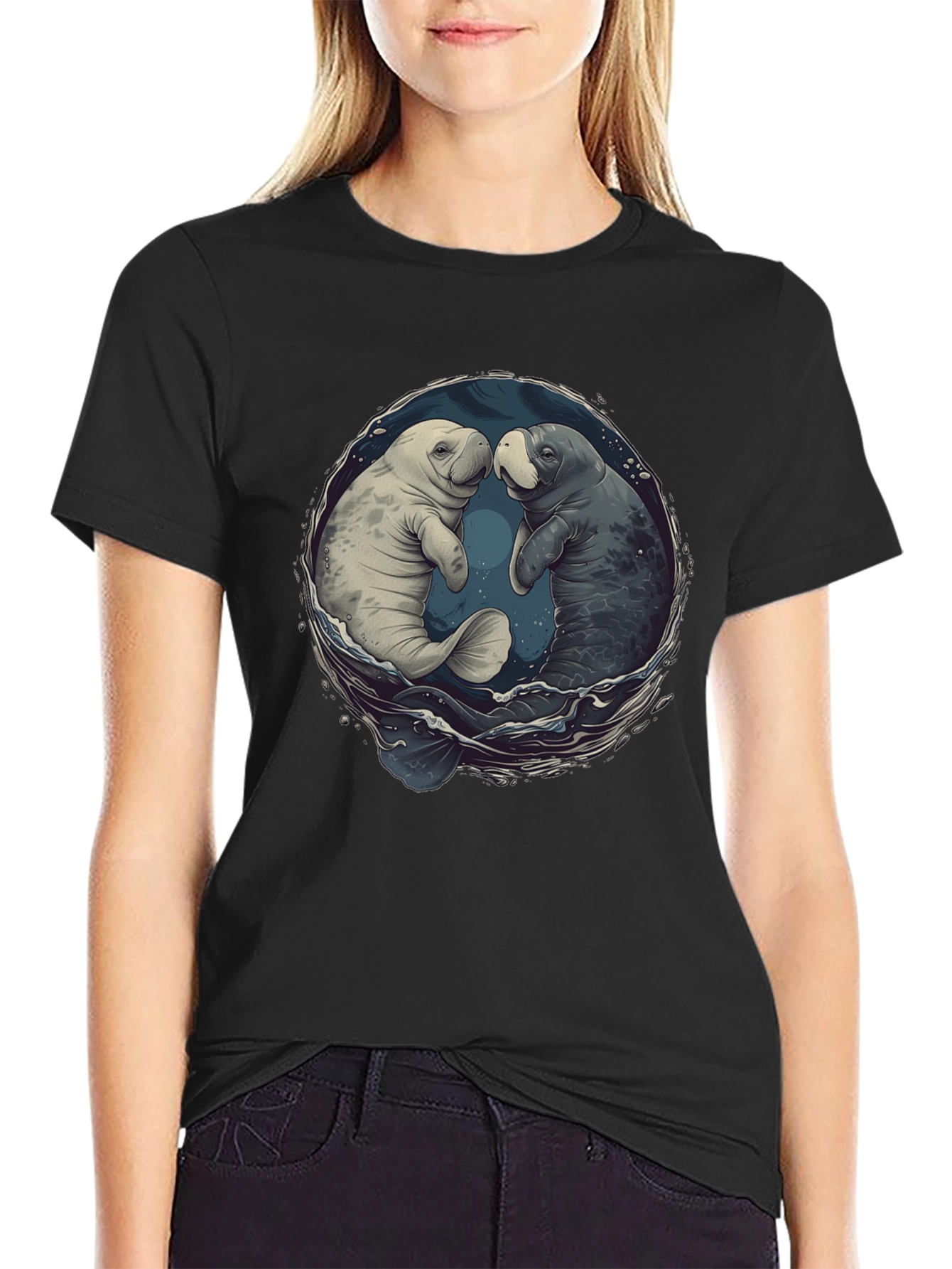 Manatee Love T-Shirt - Black