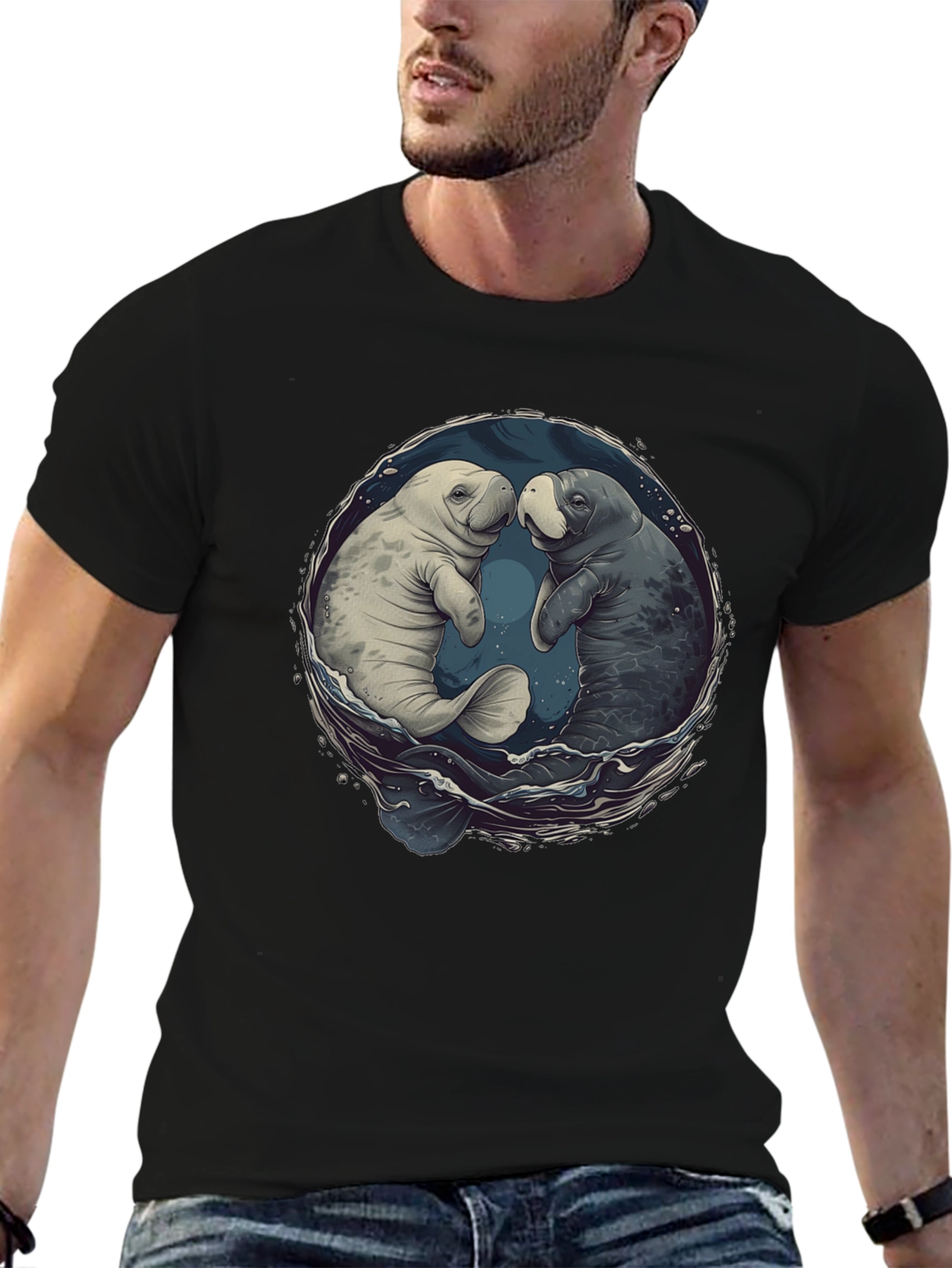 Manatee Love T-Shirt - Black