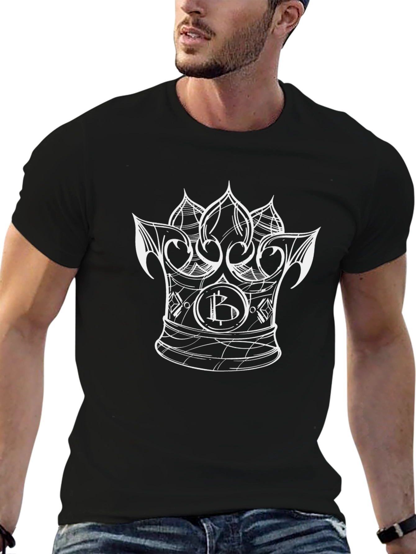 Bitcoin King T-Shirt - Crypto Crown Design