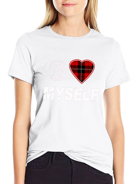 I Heart Myself Plaid Heart Graphic Tee