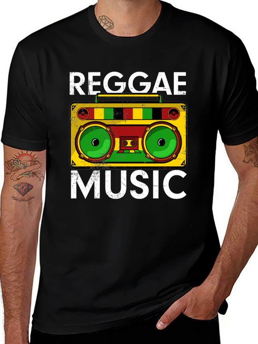 Reggae Music Graphic Tee - Boombox Design