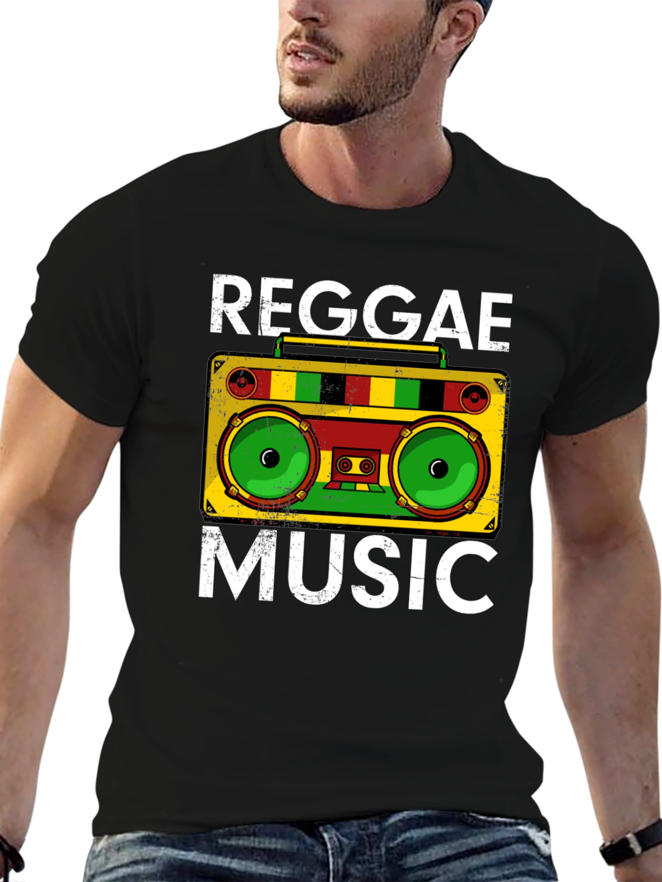Reggae Music Graphic Tee - Boombox Design