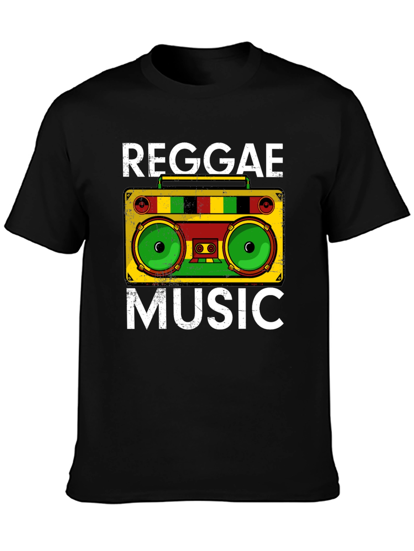 Reggae Music Graphic Tee - Boombox Design