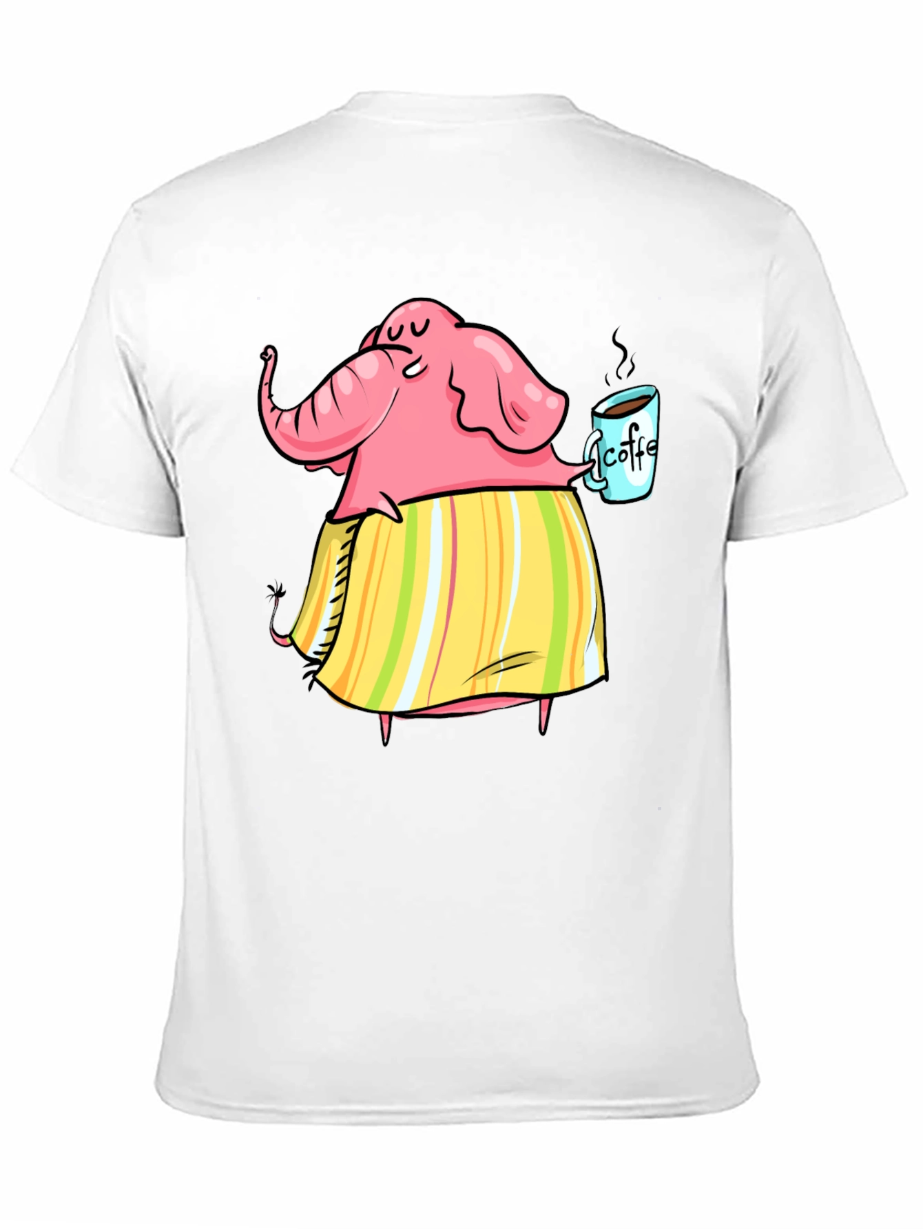 Elephant Coffee Lover Graphic T-Shirt