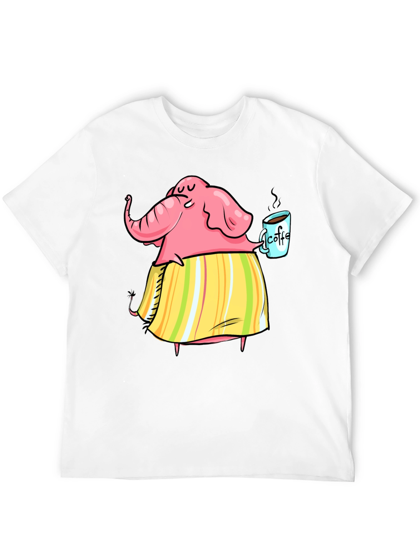 Elephant Coffee Lover Graphic T-Shirt