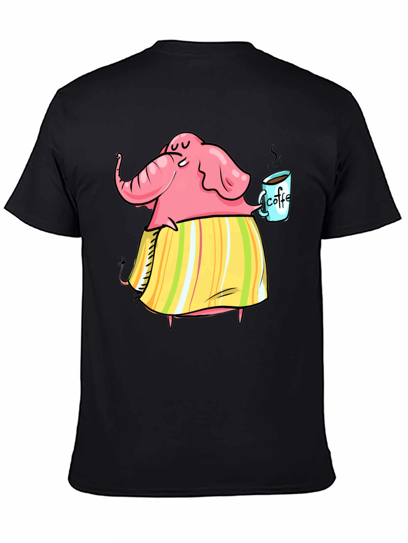 Elephant Coffee Lover Graphic T-Shirt