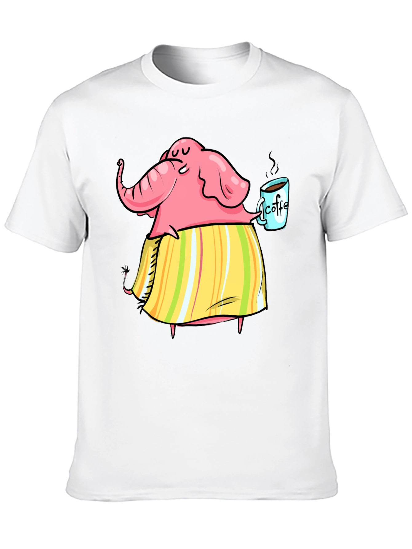 Elephant Coffee Lover Graphic T-Shirt