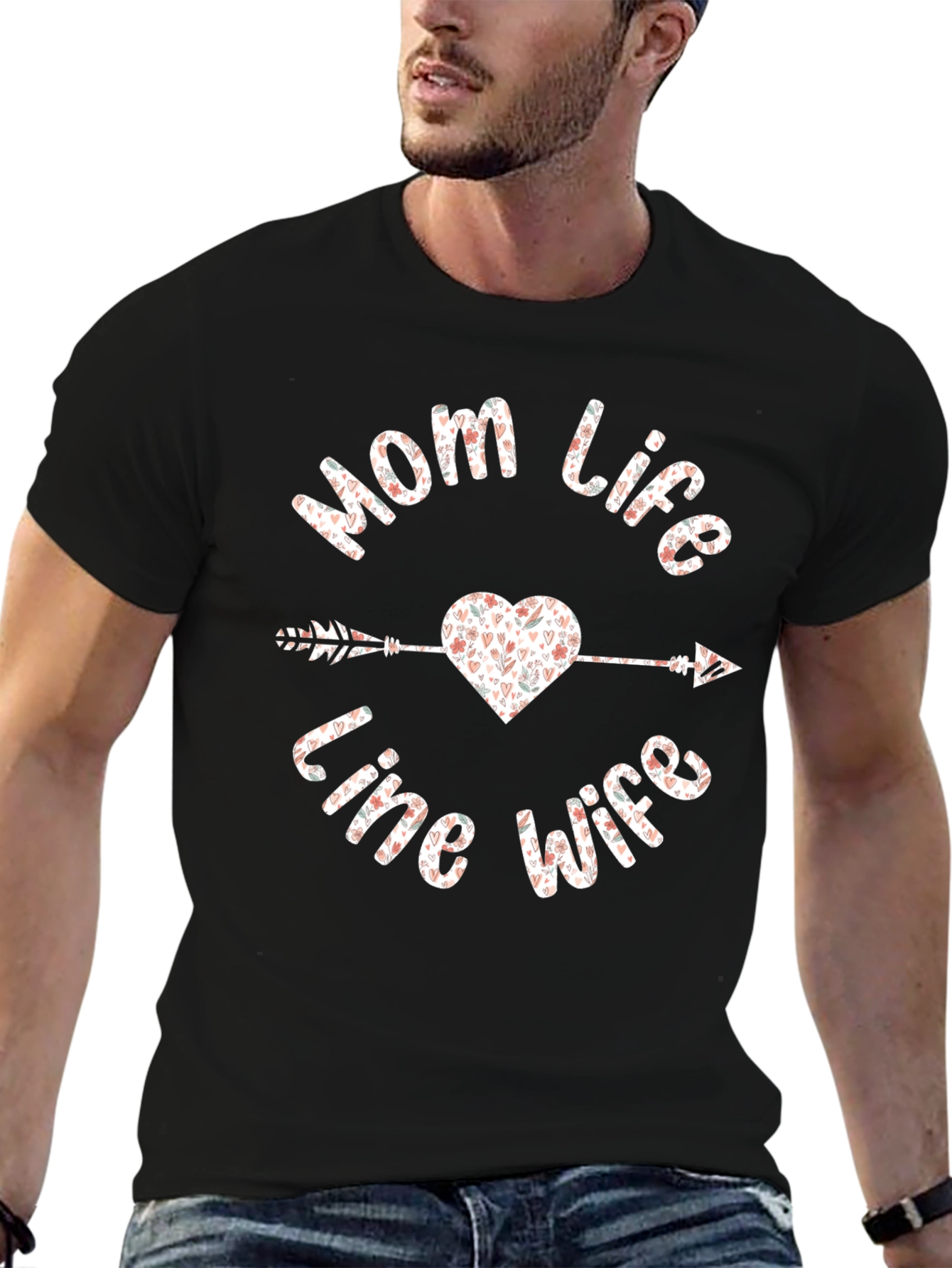 Mom Life Line Wife Valentines Day T-Shirt