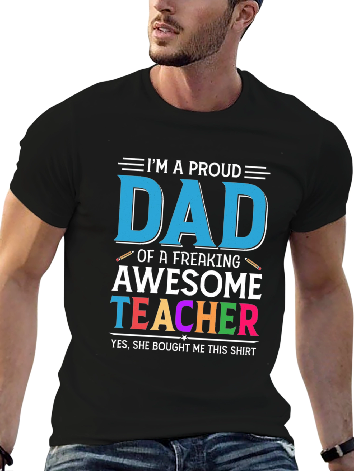 Proud Dad of an Awesome Teacher Graphic T-Shirt