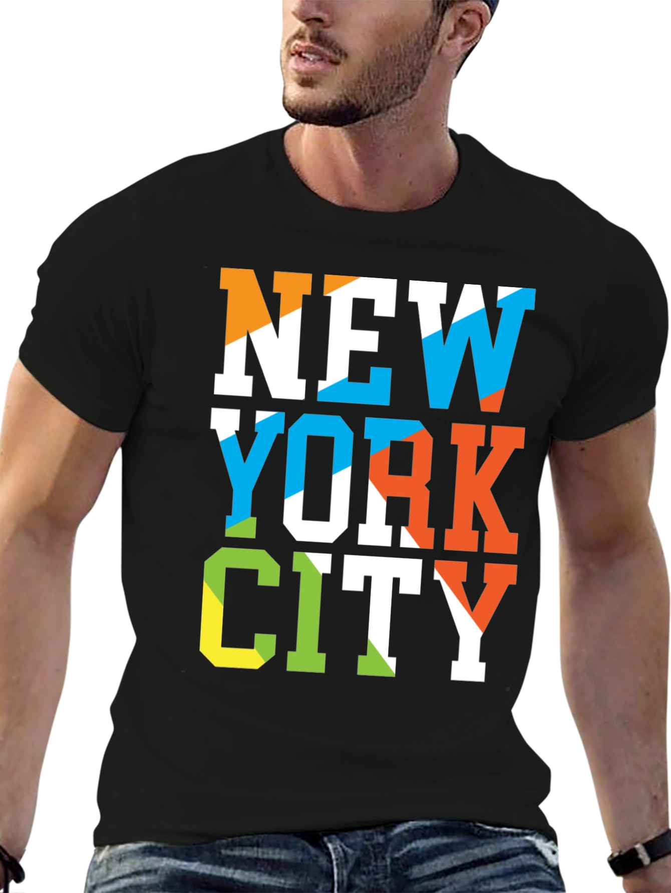 New York City Graphic Print Black T-Shirt