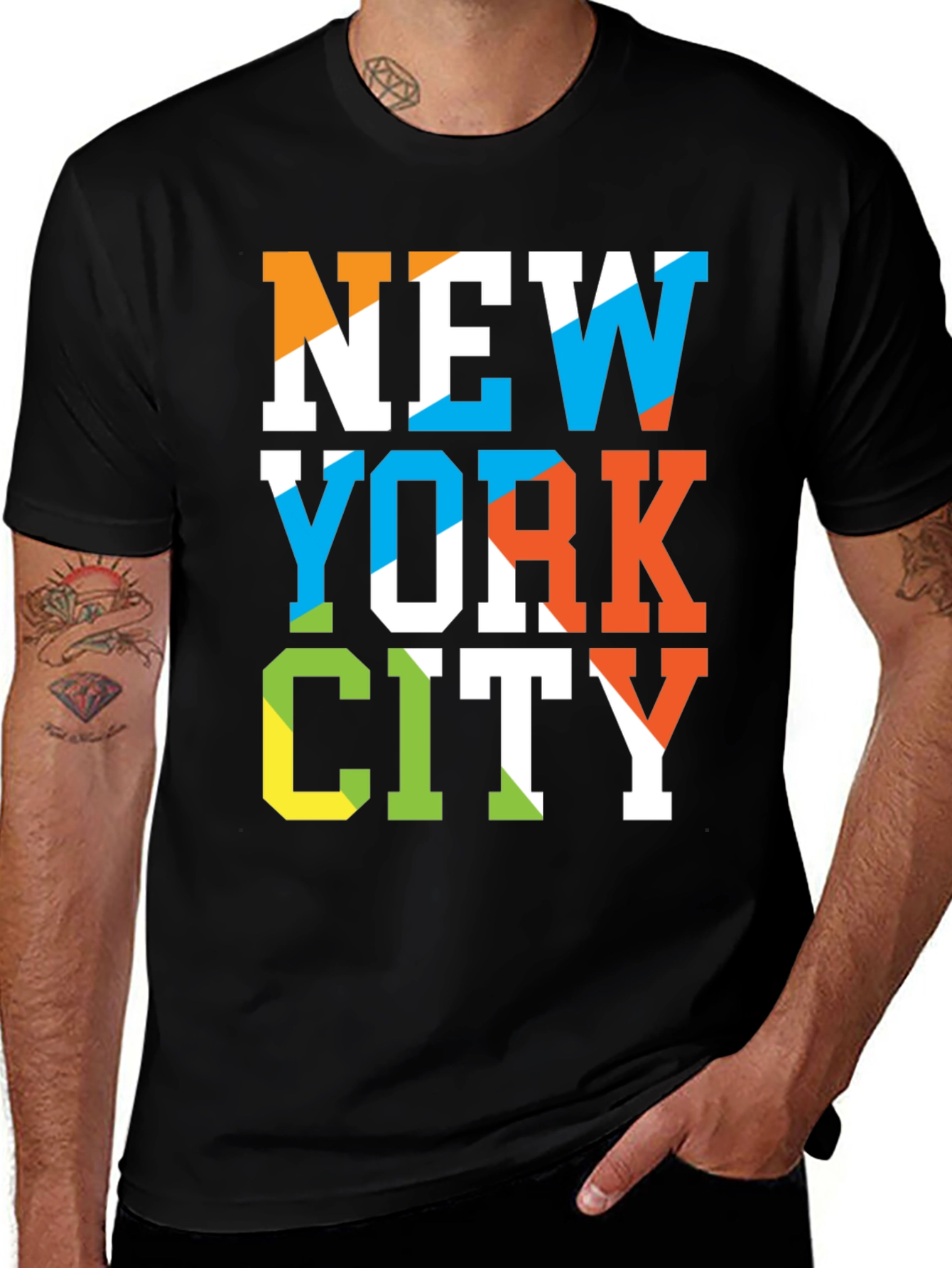 New York City Graphic Print Black T-Shirt