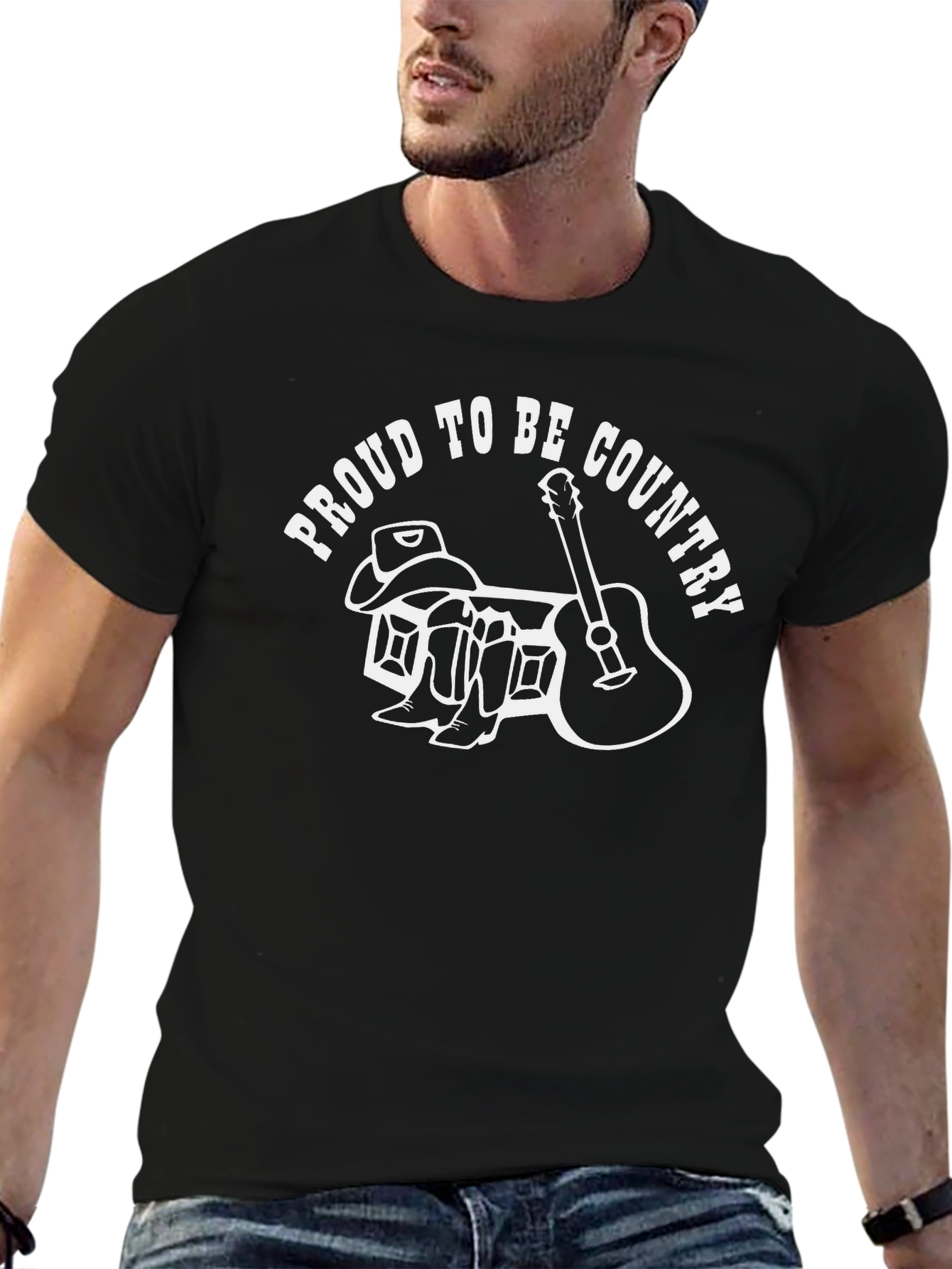 Proud to be Country Black Graphic Tee