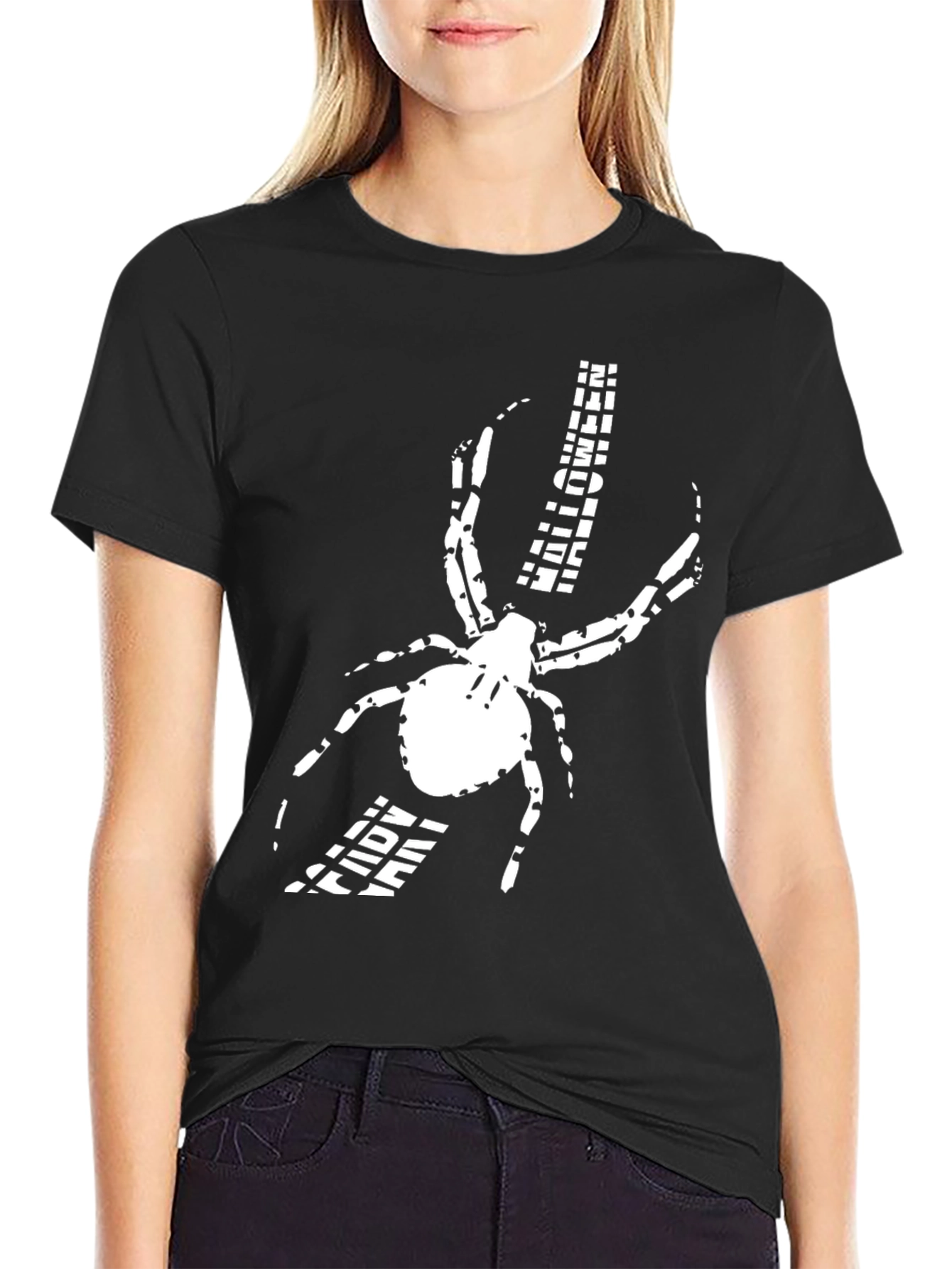 Spider Graphic Print Black T-Shirt
