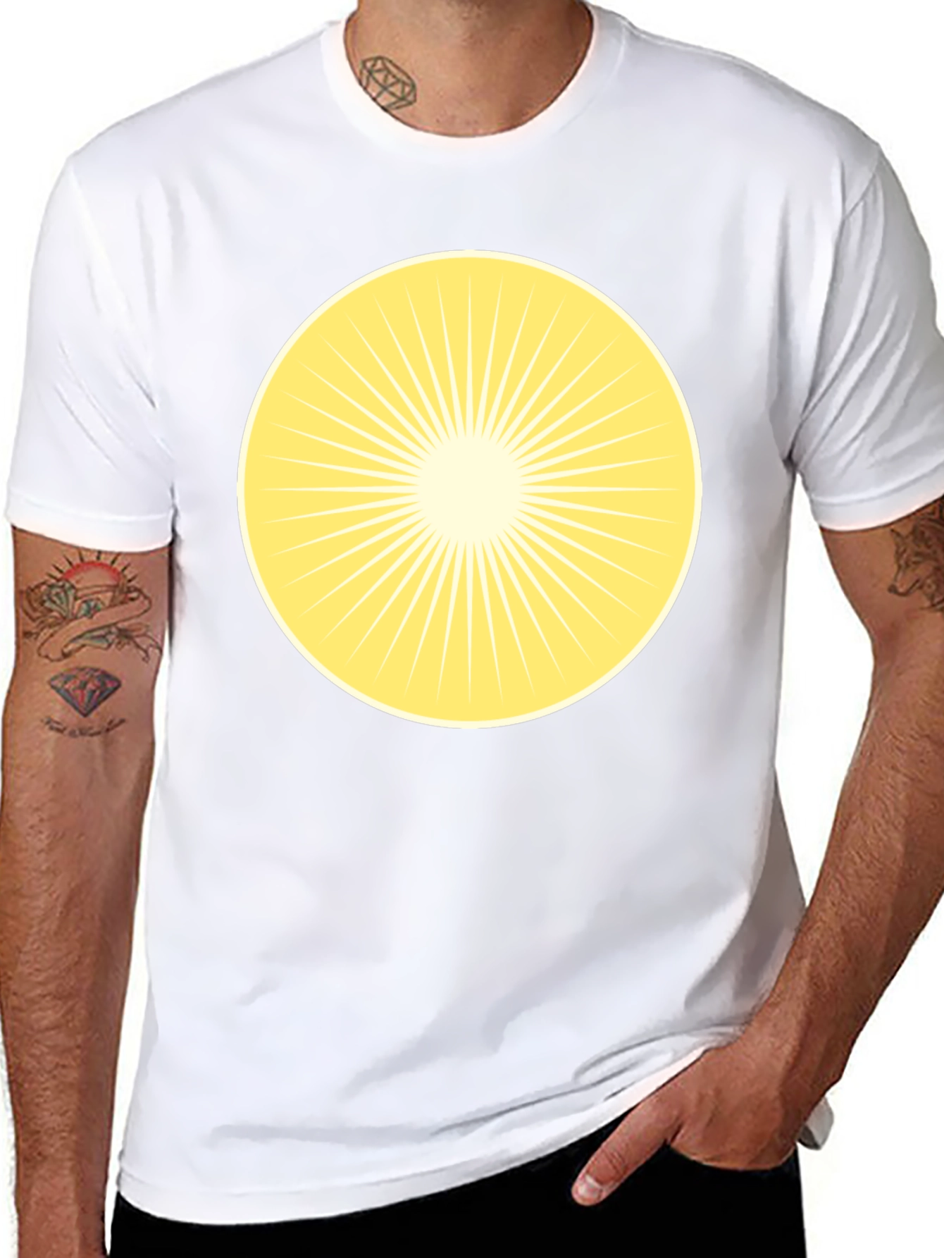 Radiant Sunburst Graphic Tee - Classic Black