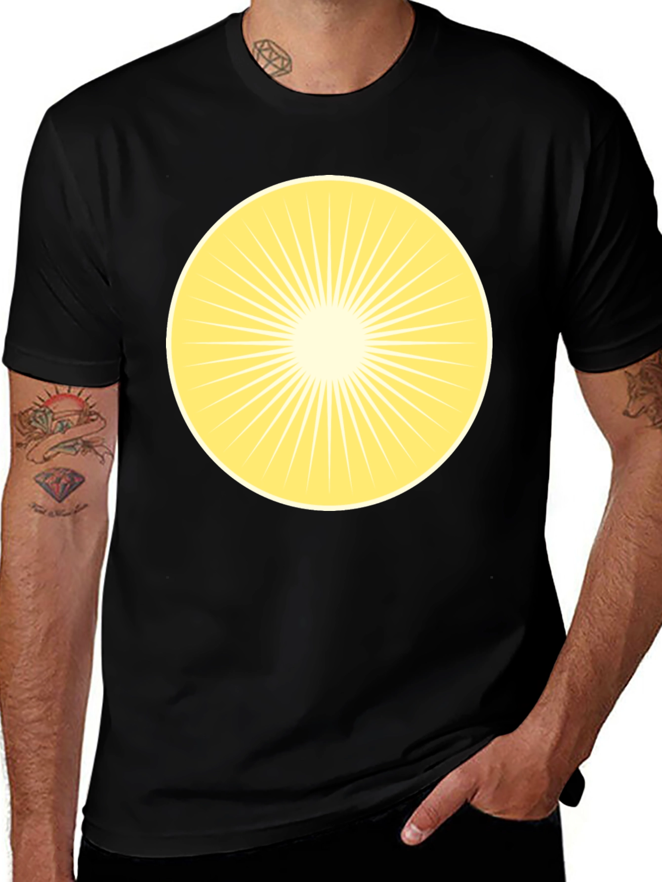 Radiant Sunburst Graphic Tee - Classic Black