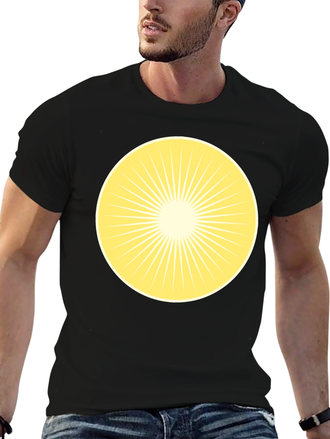 Radiant Sunburst Graphic Tee - Classic Black
