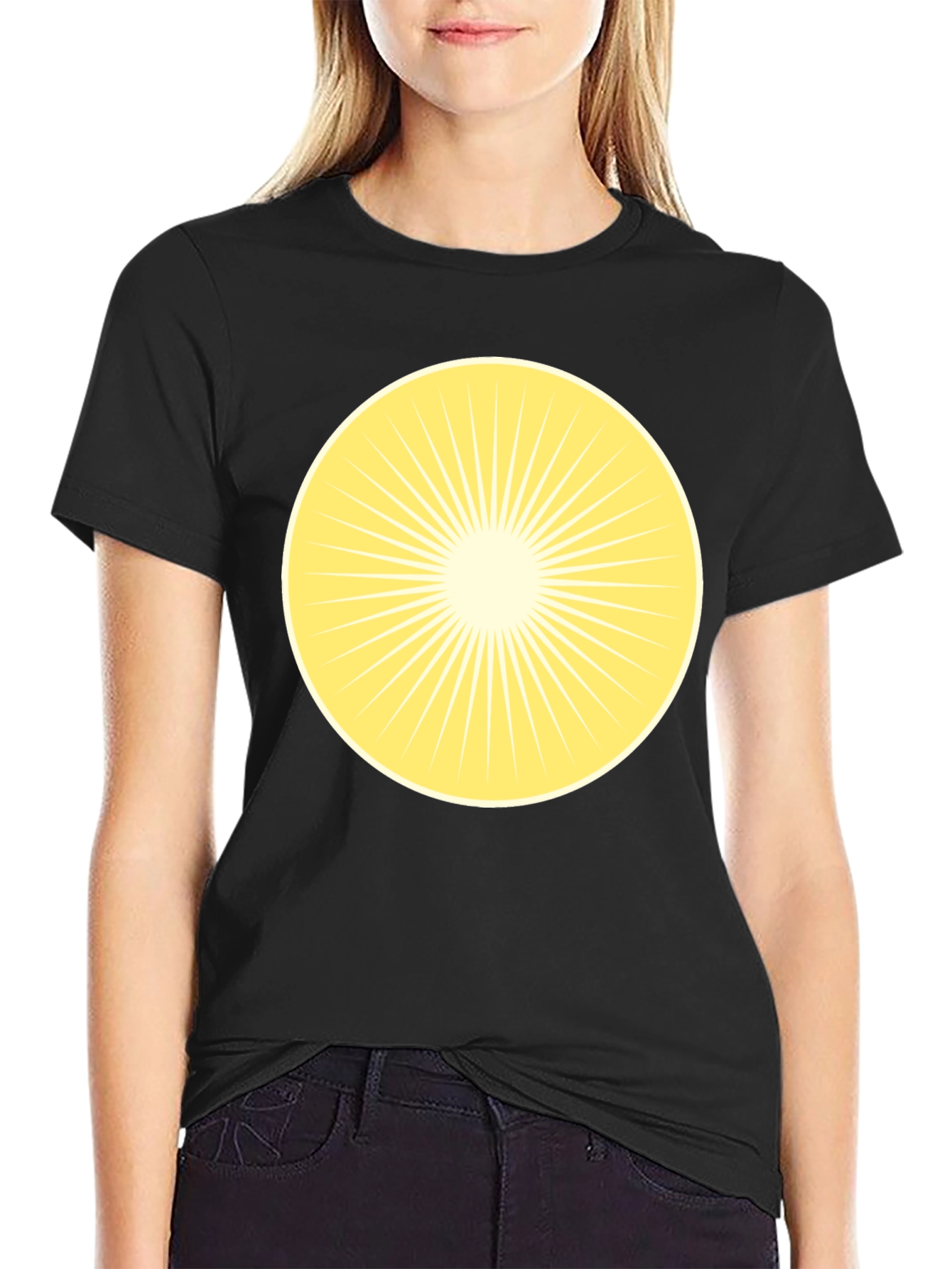Radiant Sunburst Graphic Tee - Classic Black