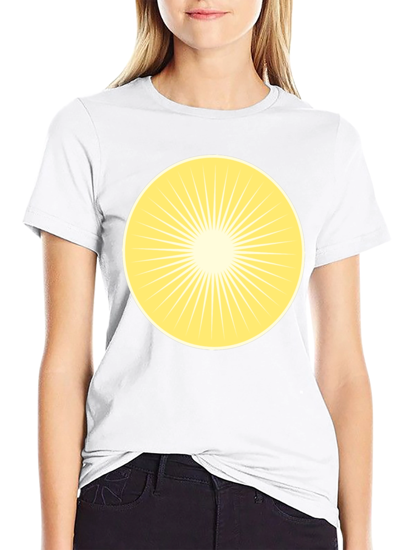 Radiant Sunburst Graphic Tee - Classic Black