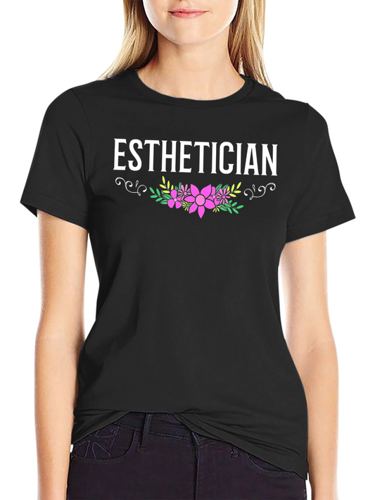 Esthetician Floral Graphic T-Shirt