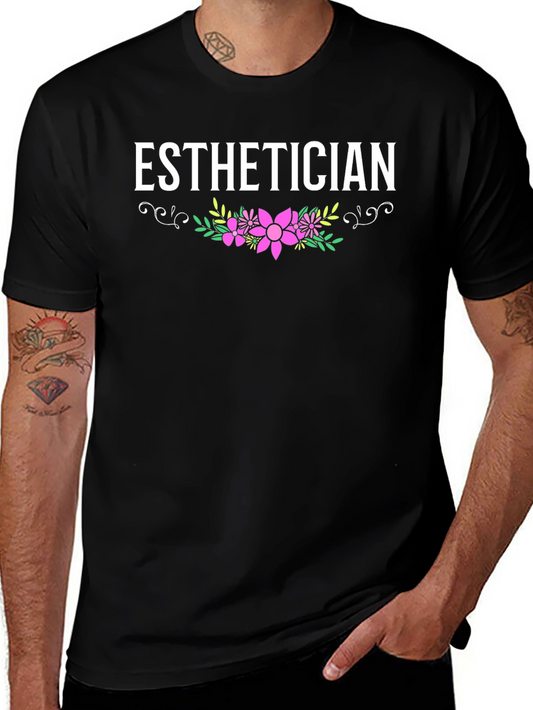 Esthetician Floral Graphic T-Shirt