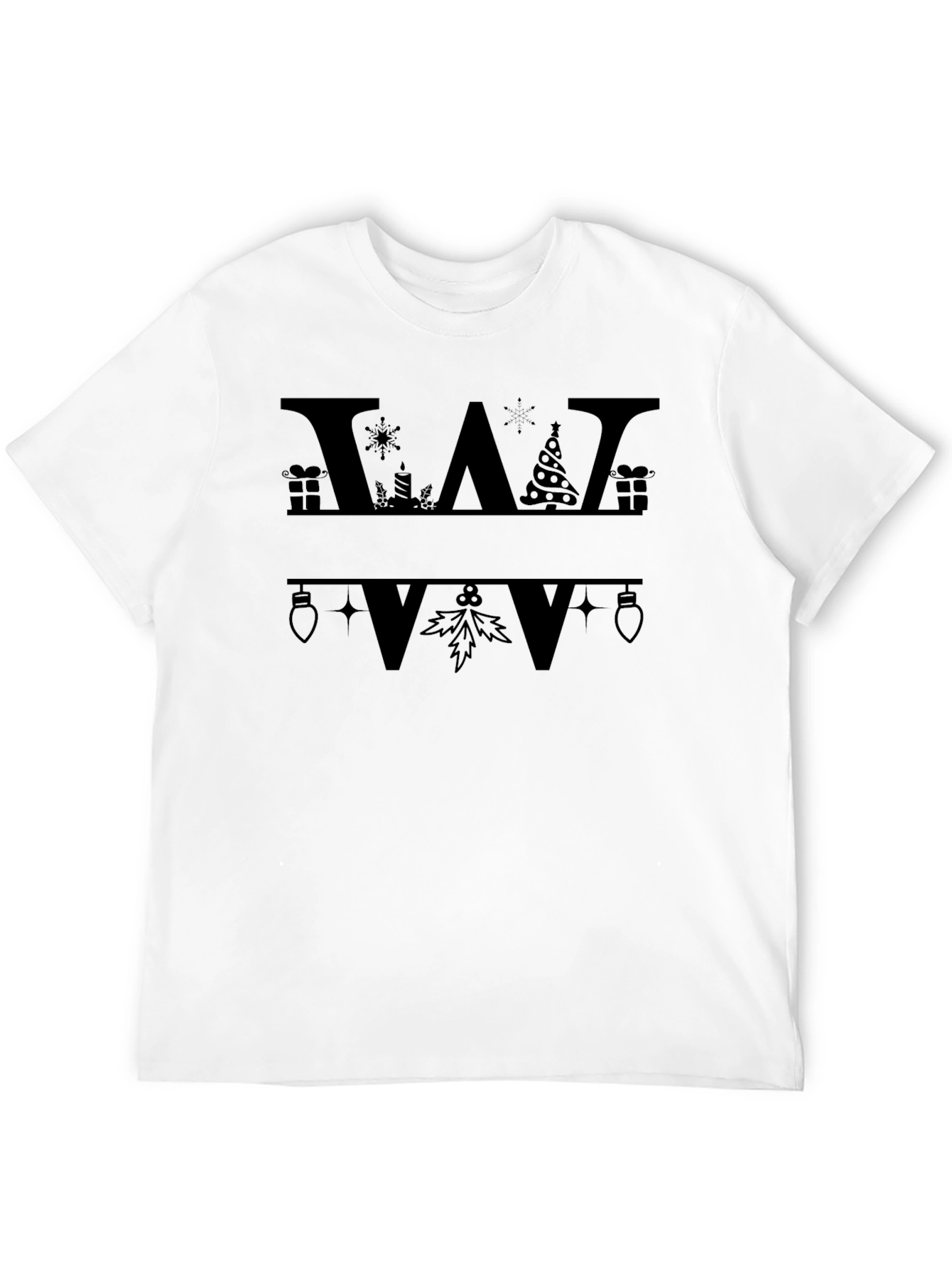 Festive Initial W Christmas T-Shirt