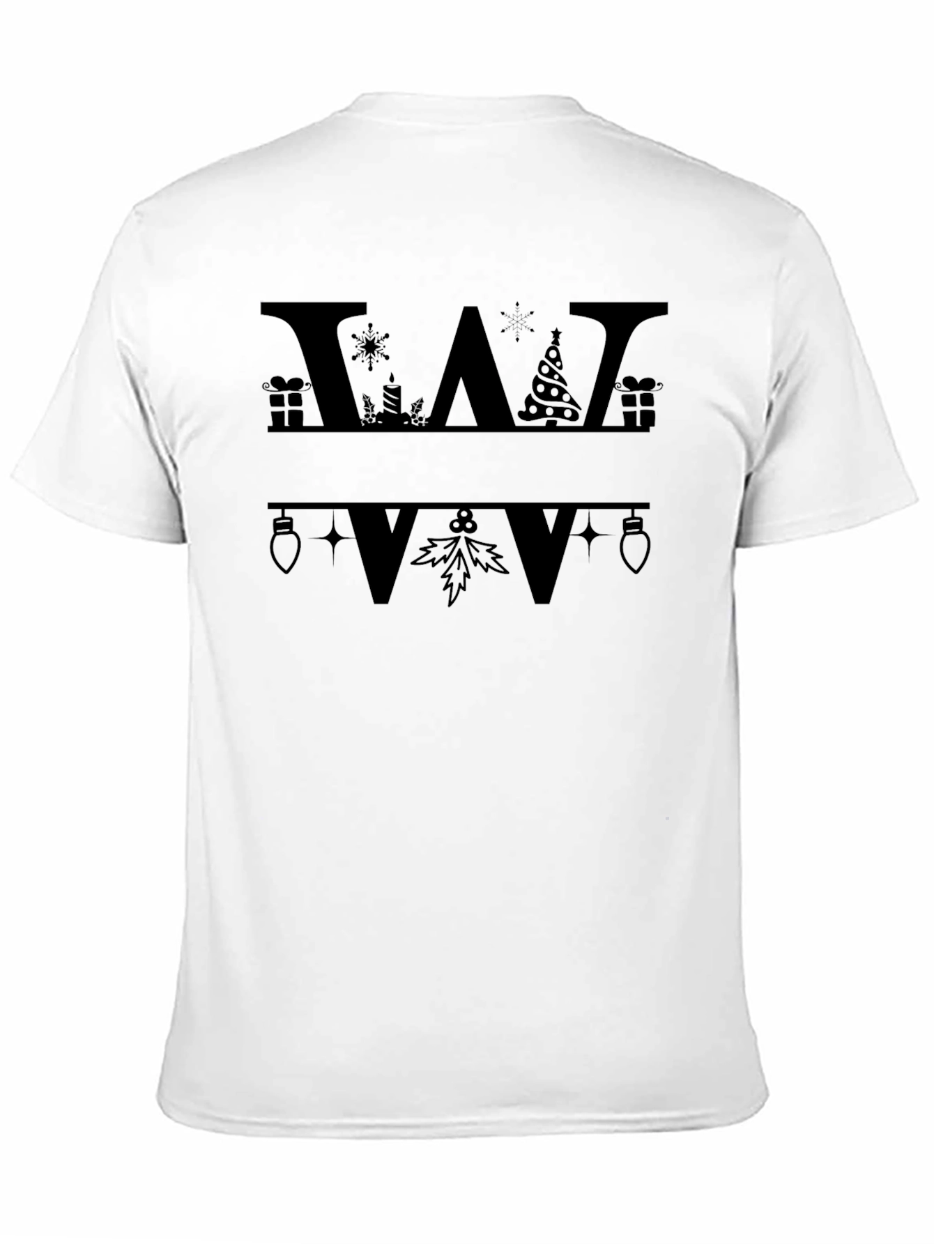Festive Initial W Christmas T-Shirt