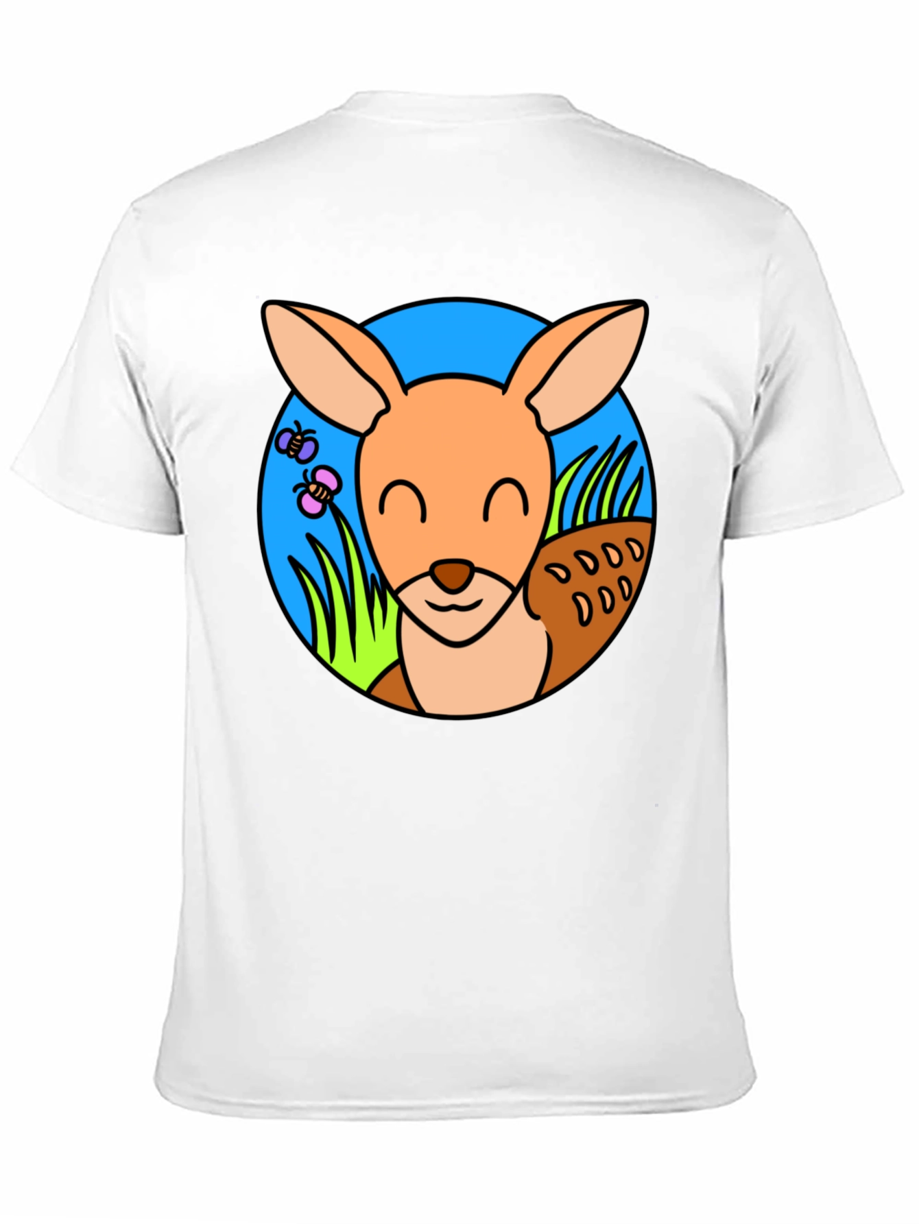 Cute Kangaroo Graphic Tee - Black Cotton T-Shirt