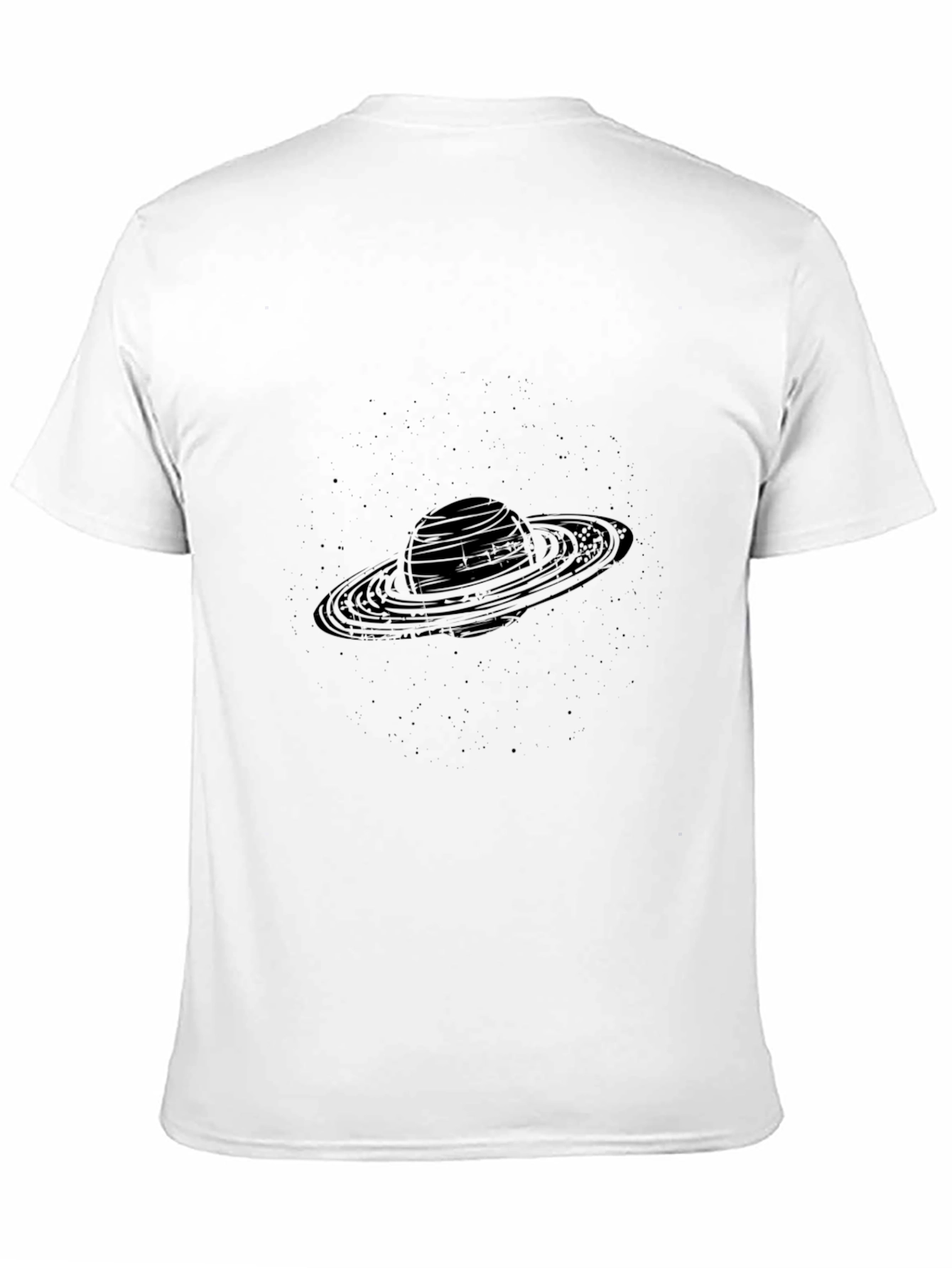 Saturn Graphic Black T-Shirt - Stylish Space Tee
