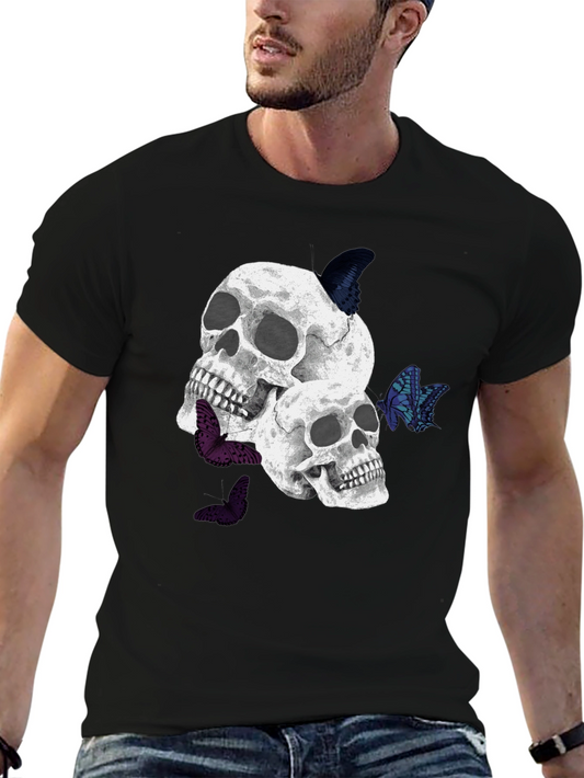 Skull & Butterfly Graphic Tee - Unique Design