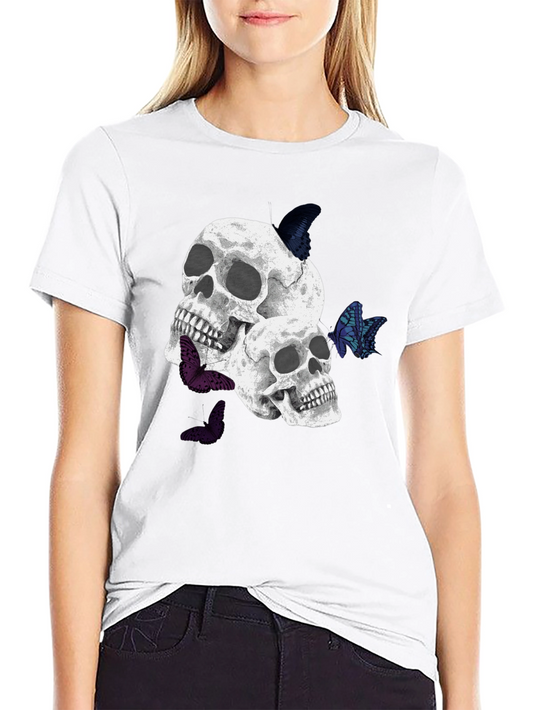 Skull & Butterfly Graphic Tee - Unique Design