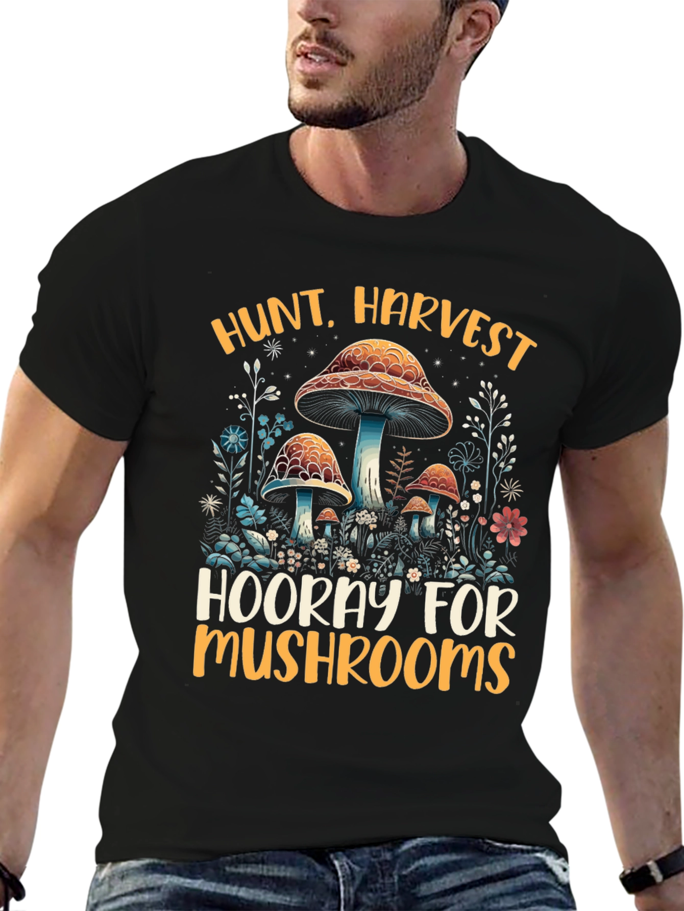 Hunt Harvest Mushrooms T-Shirt