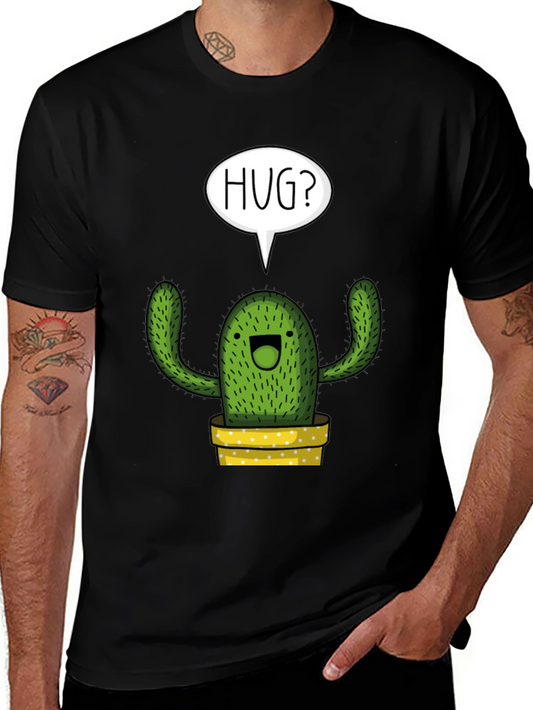 Hug Me Cactus Graphic Tee - Soft Cotton Blend