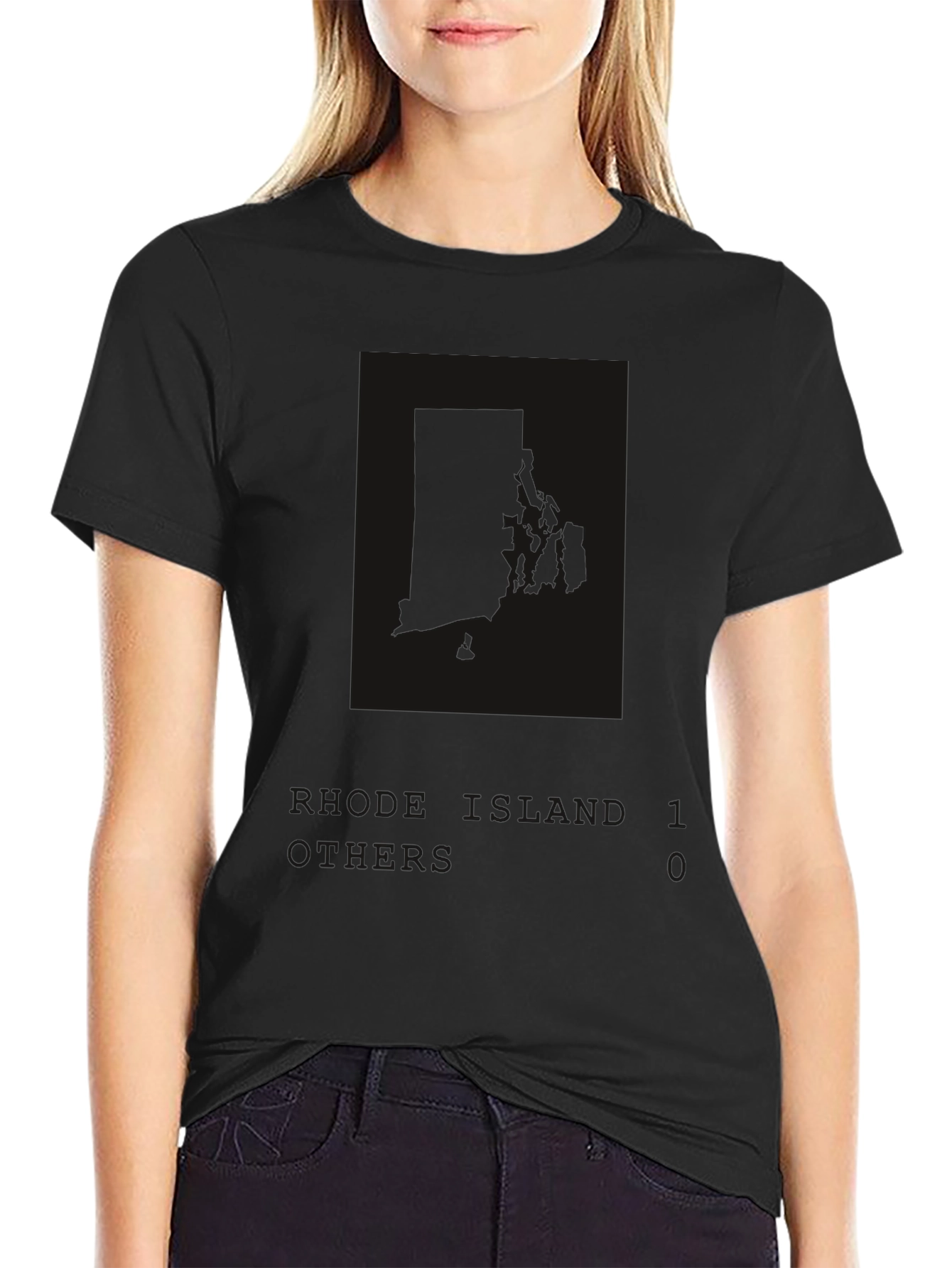 Black Graphic T-Shirt - River Land 10 Print