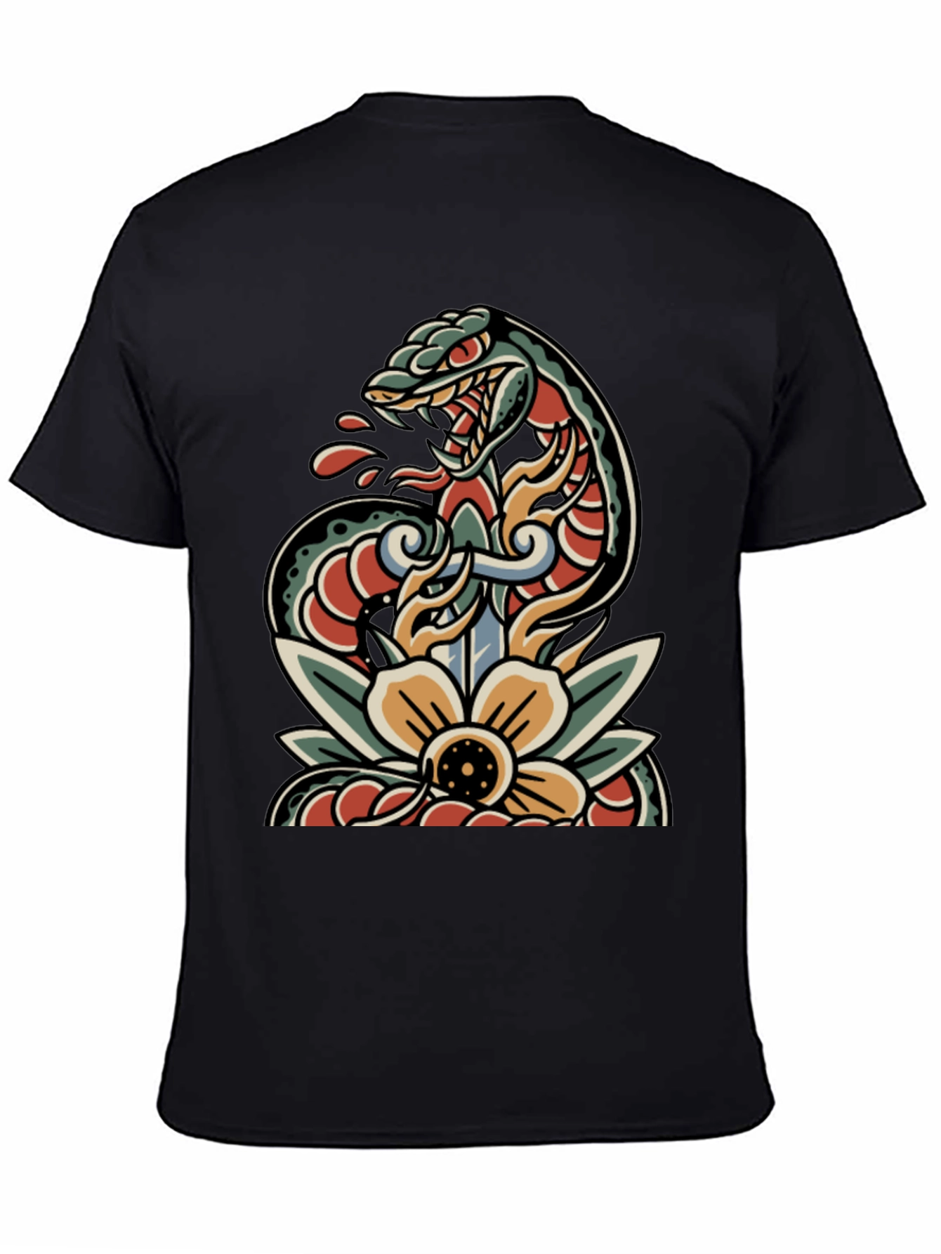 Snake & Dagger Tattoo Style T-Shirt
