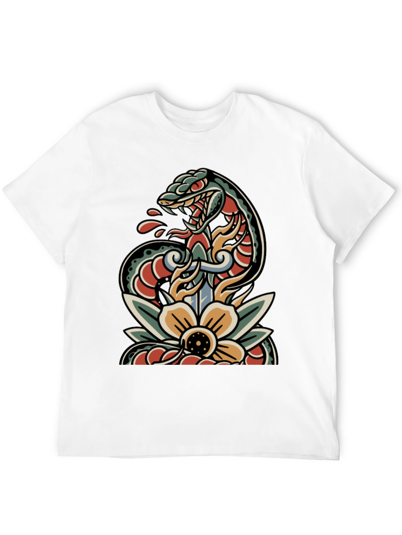 Snake & Dagger Tattoo Style T-Shirt