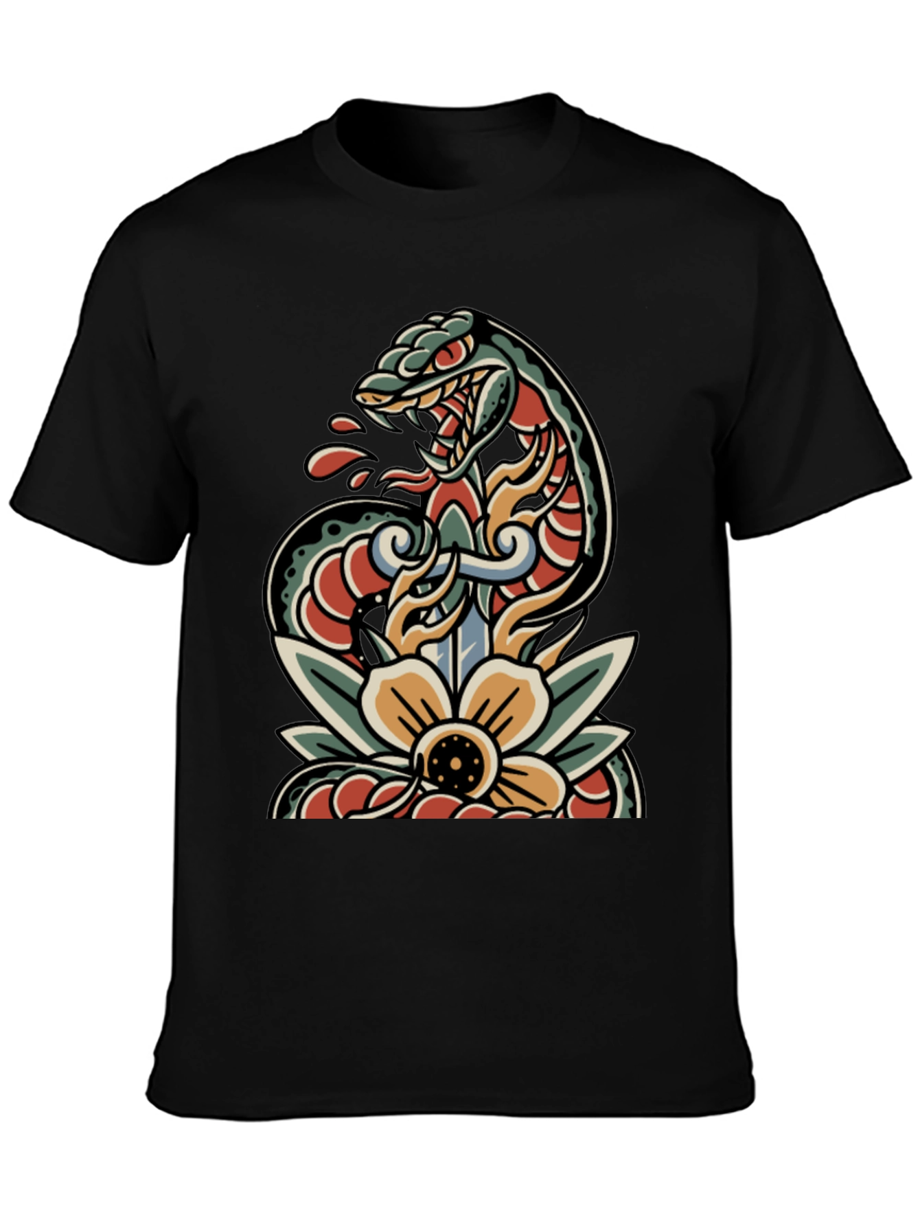 Snake & Dagger Tattoo Style T-Shirt