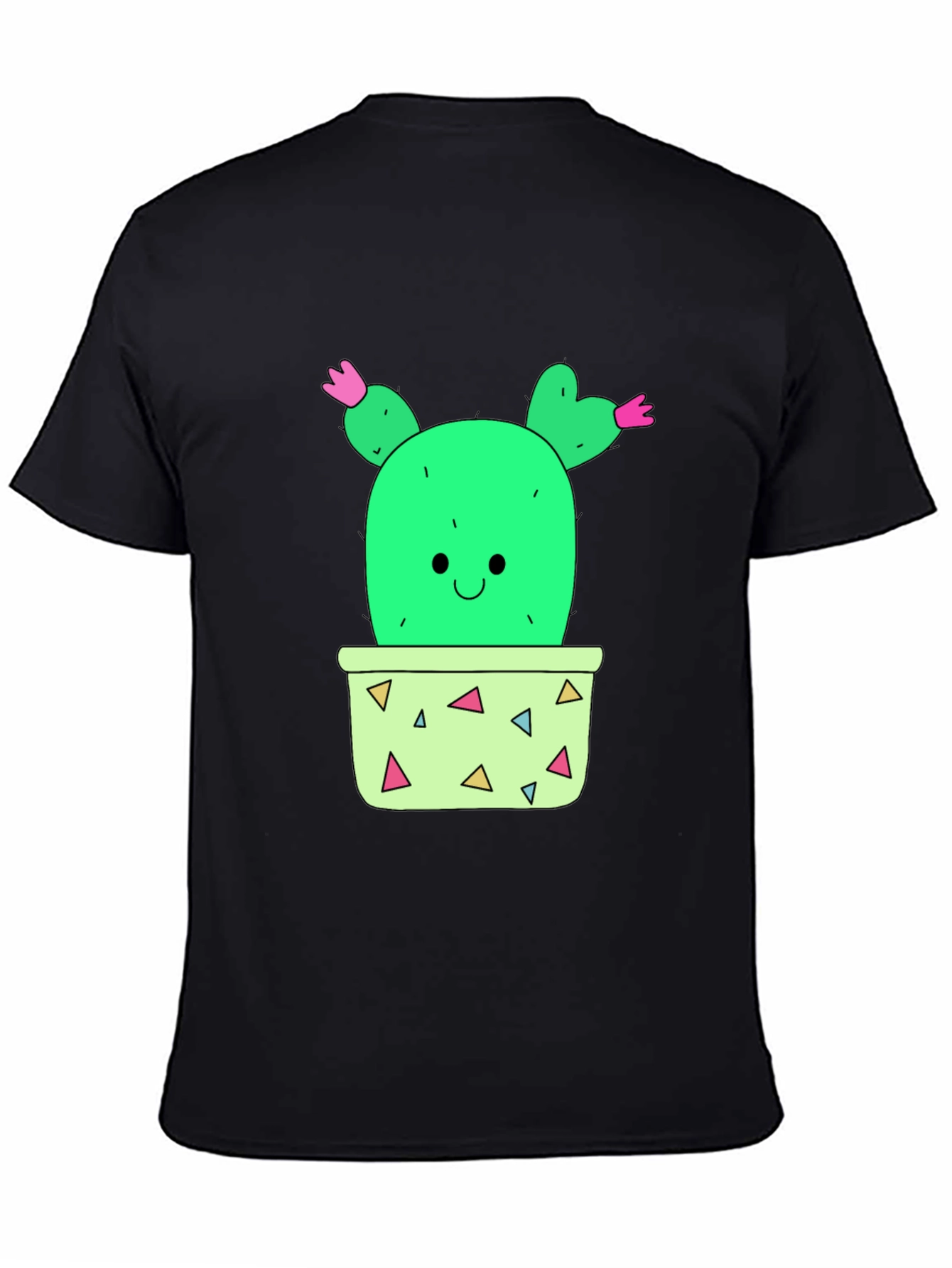 Cactus Graphic T-Shirt - Black Cute Potted Plant Tee