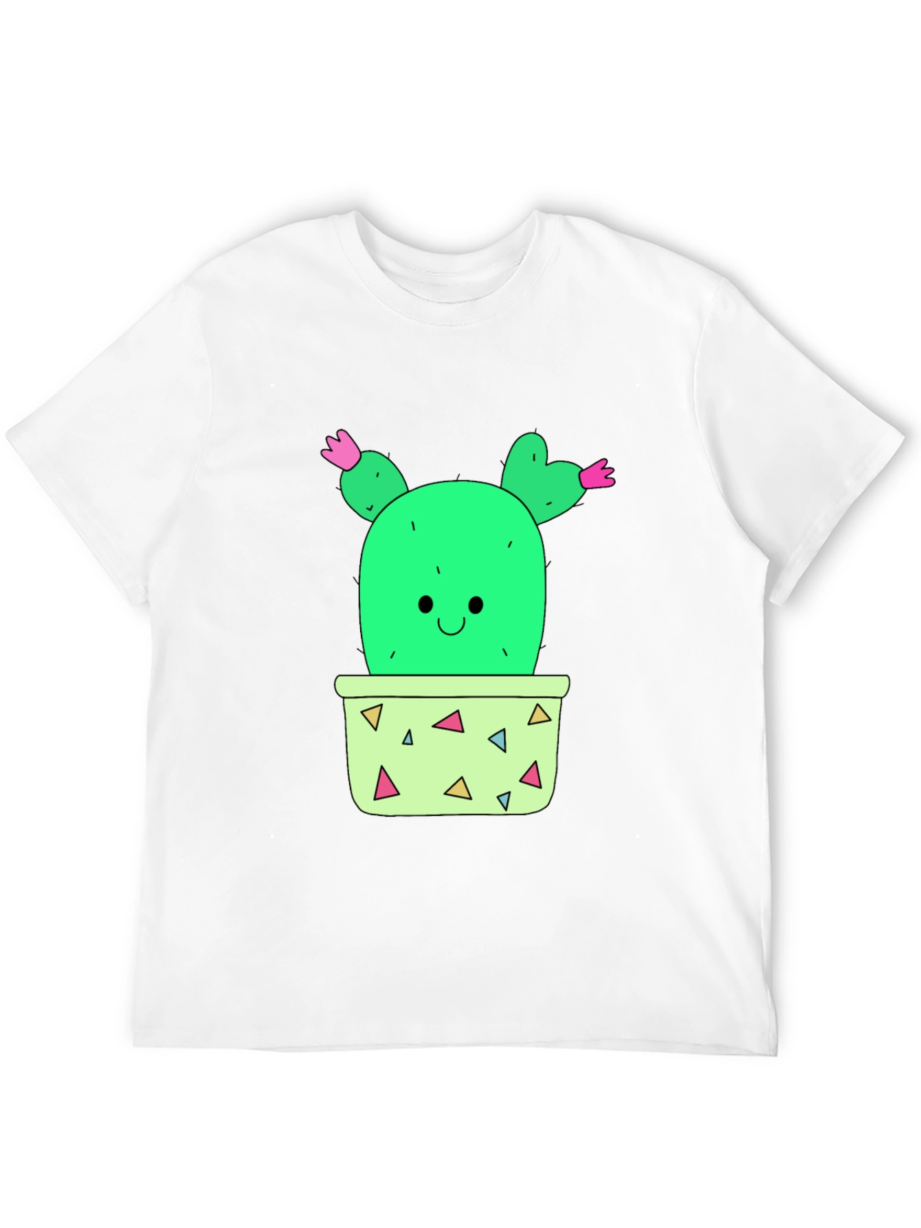 Cactus Graphic T-Shirt - Black Cute Potted Plant Tee