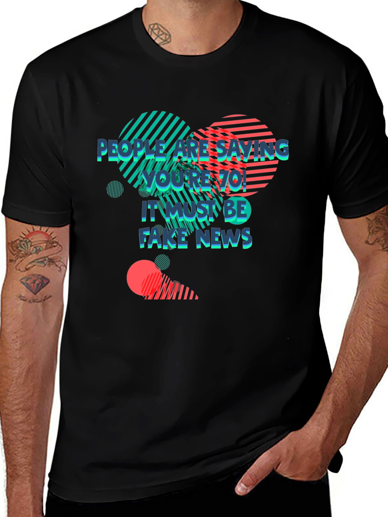 Retro Youre 70! Fake News Graphic Tee