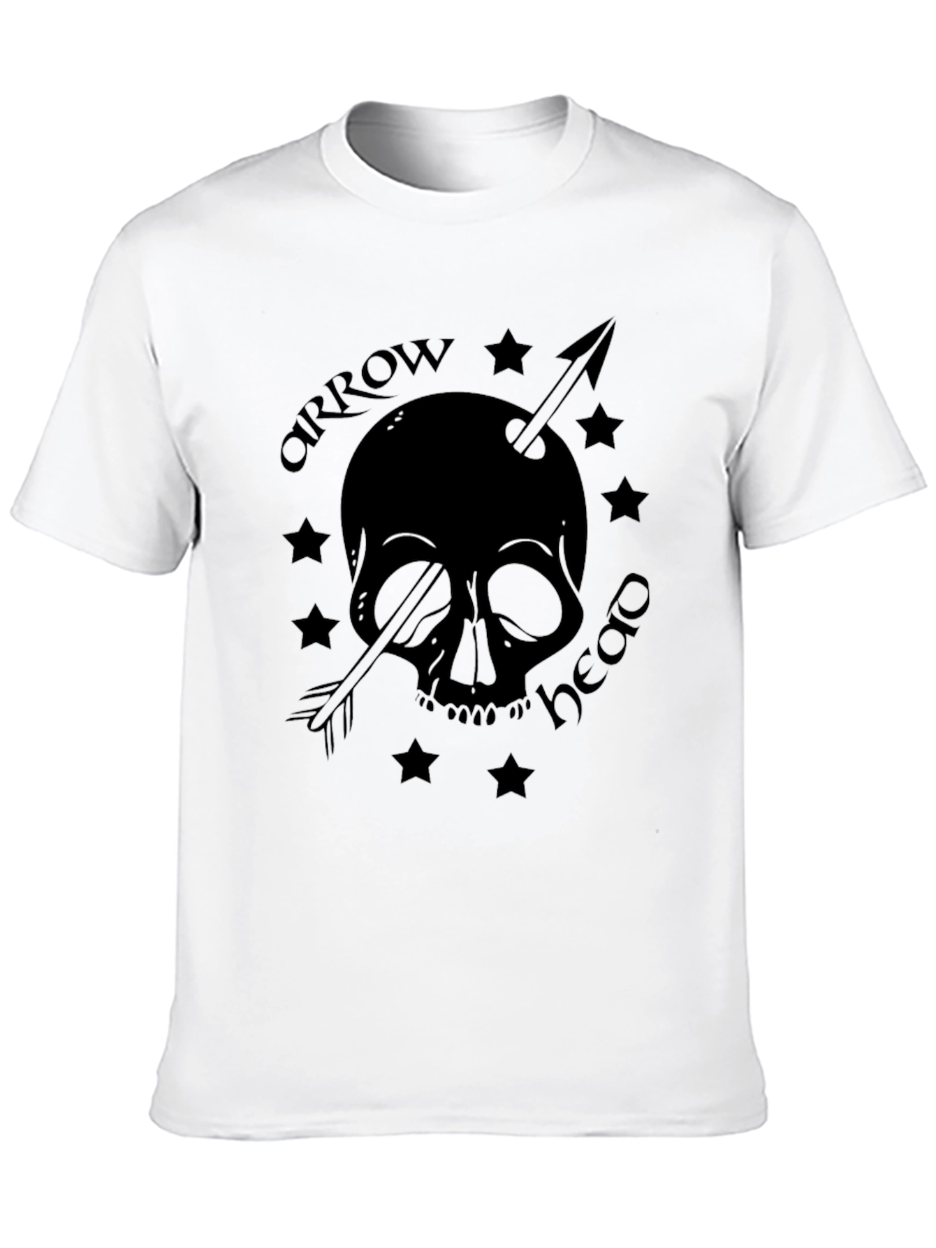 Skull Arrowhead Graphic Tee - Black