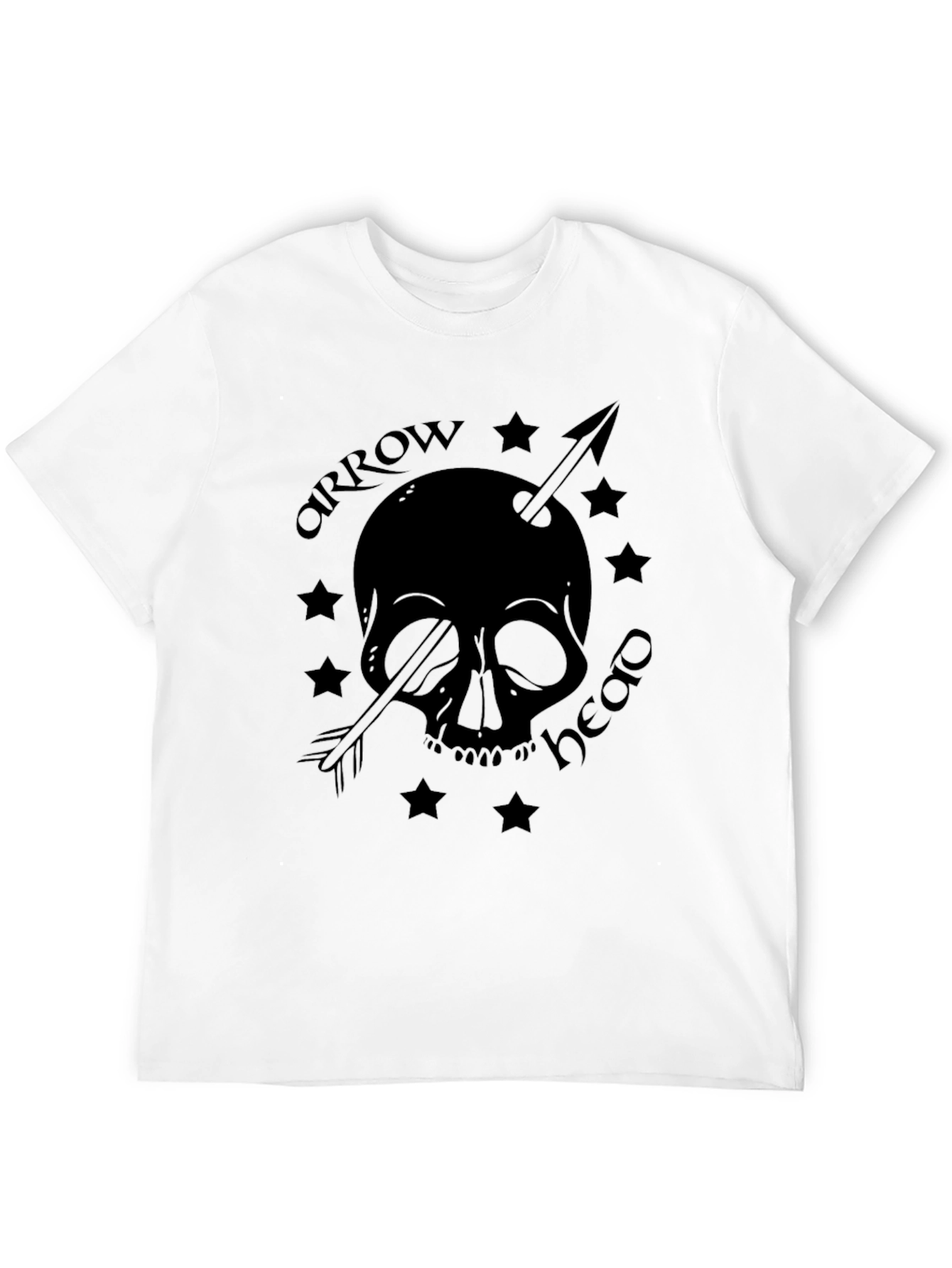 Skull Arrowhead Graphic Tee - Black