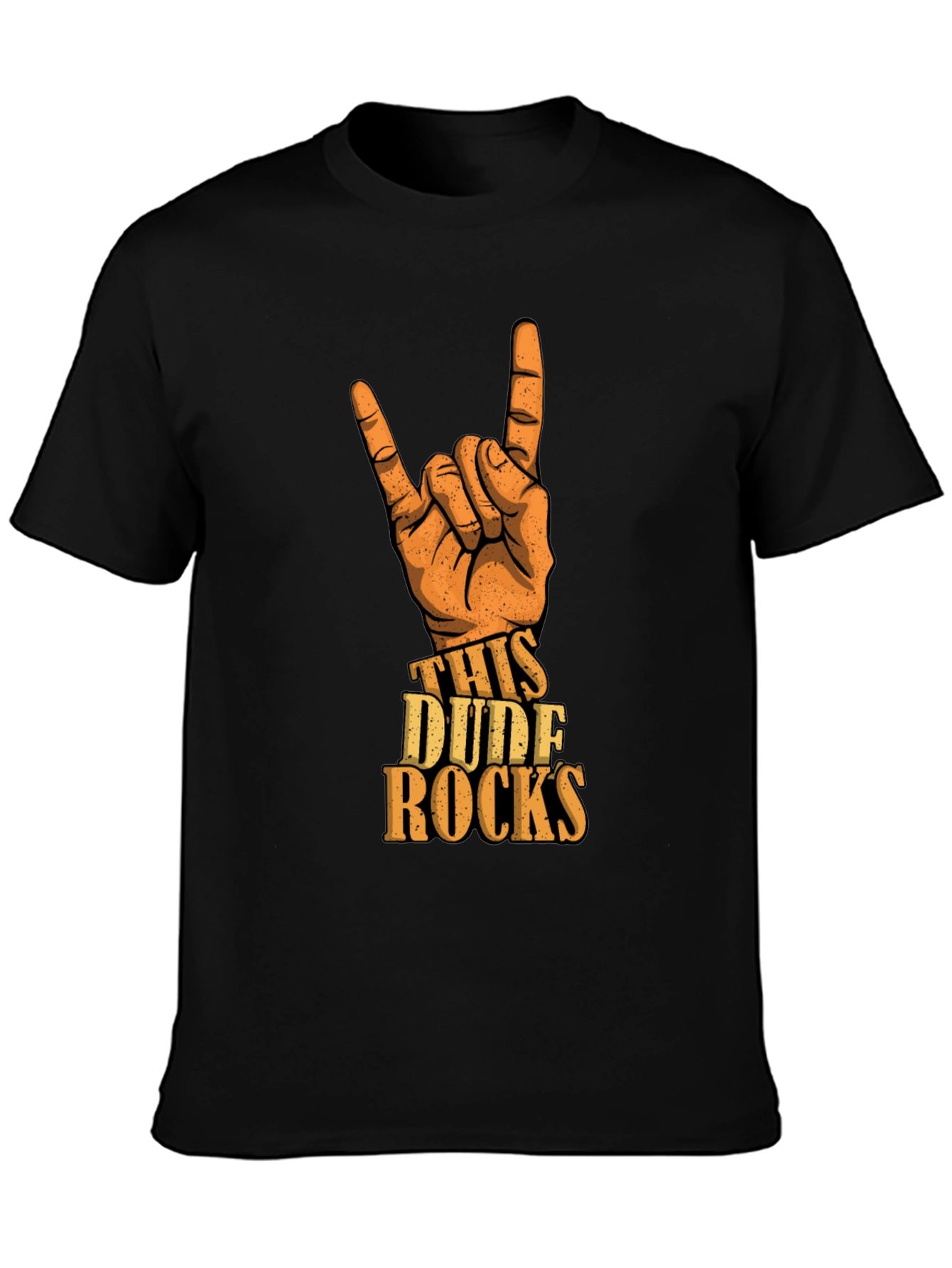 This Dude Rocks T-Shirt - Rock On Hand Gesture