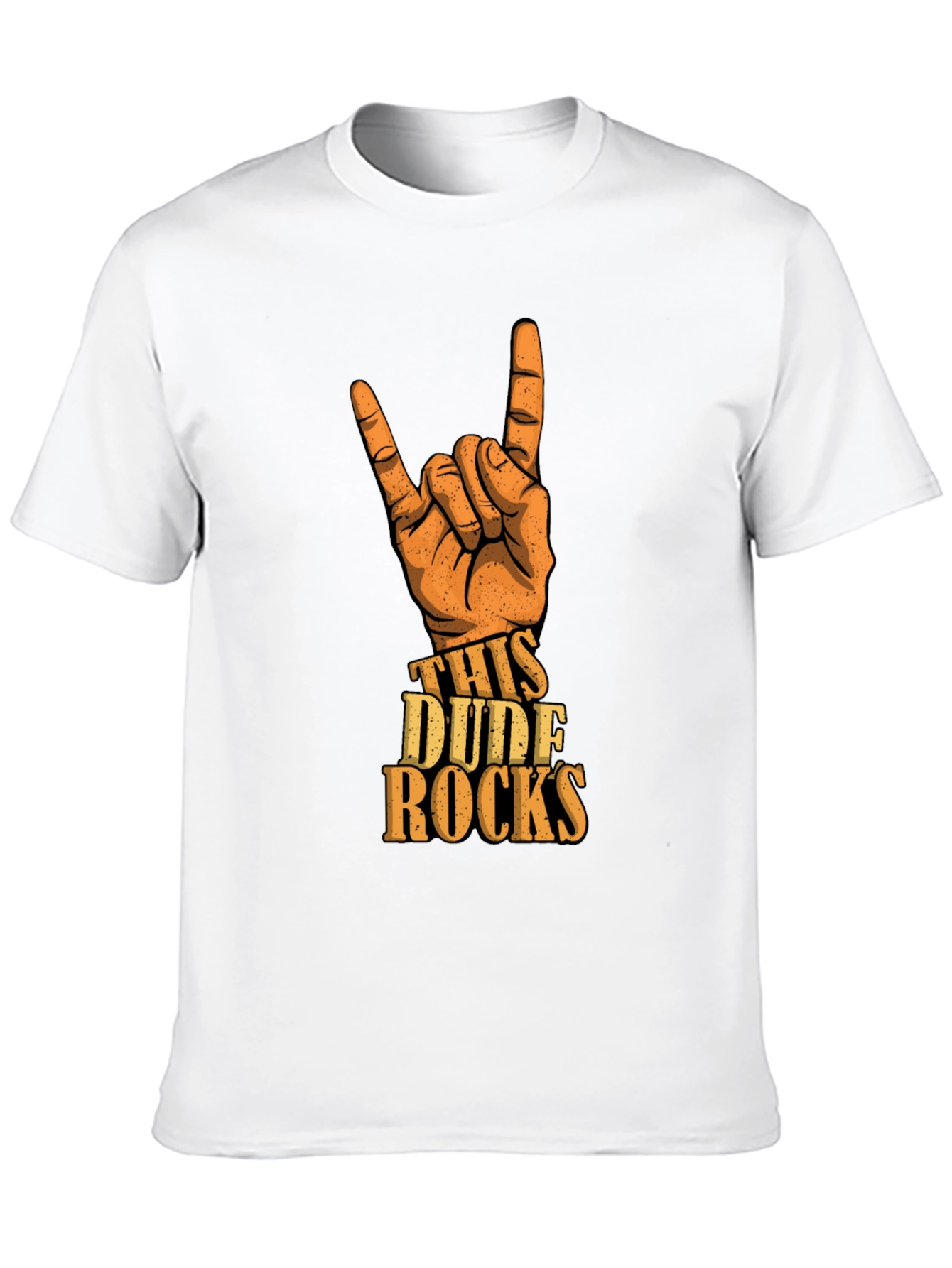 This Dude Rocks T-Shirt - Rock On Hand Gesture