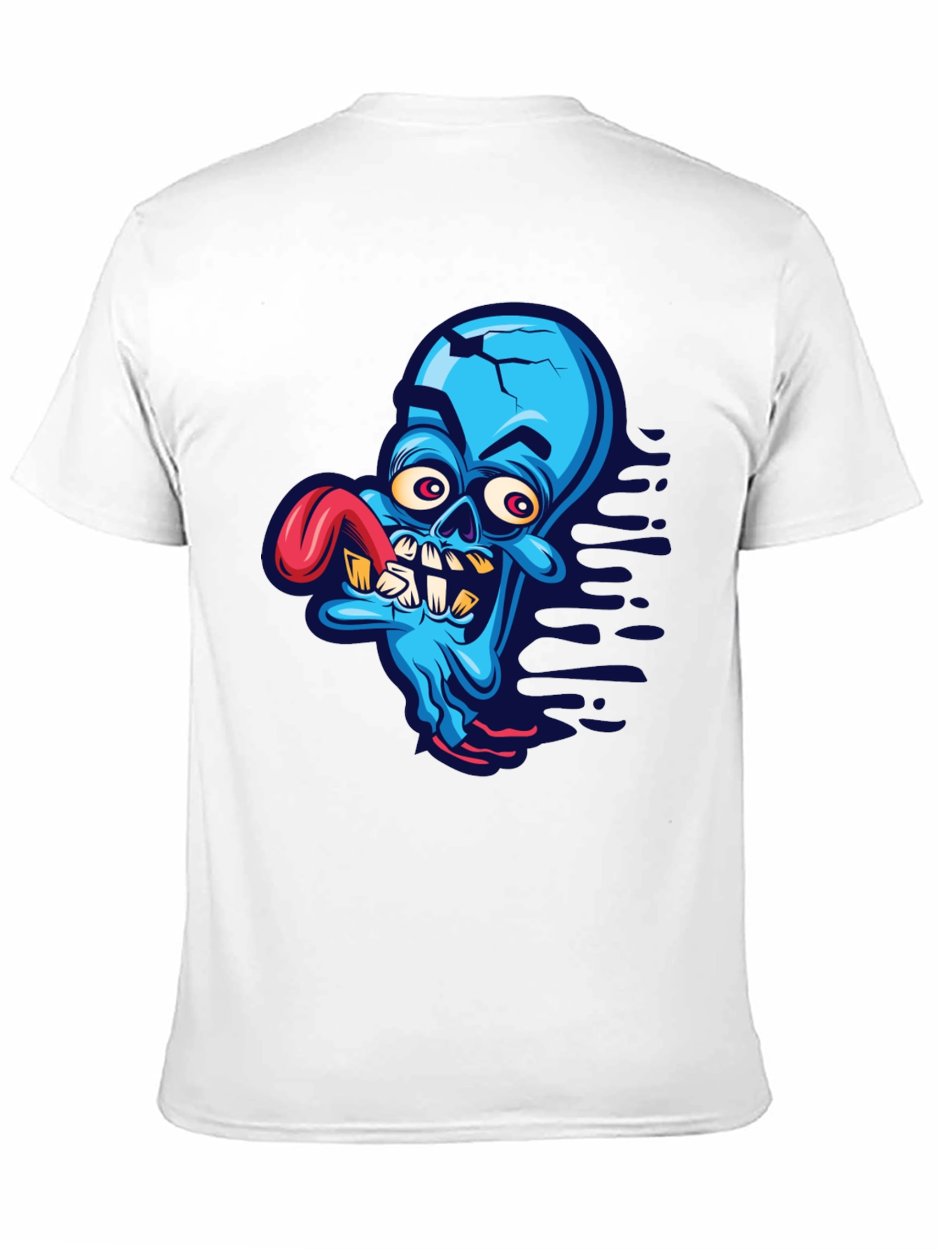 Cartoon Zombie Graphic Tee - Blue