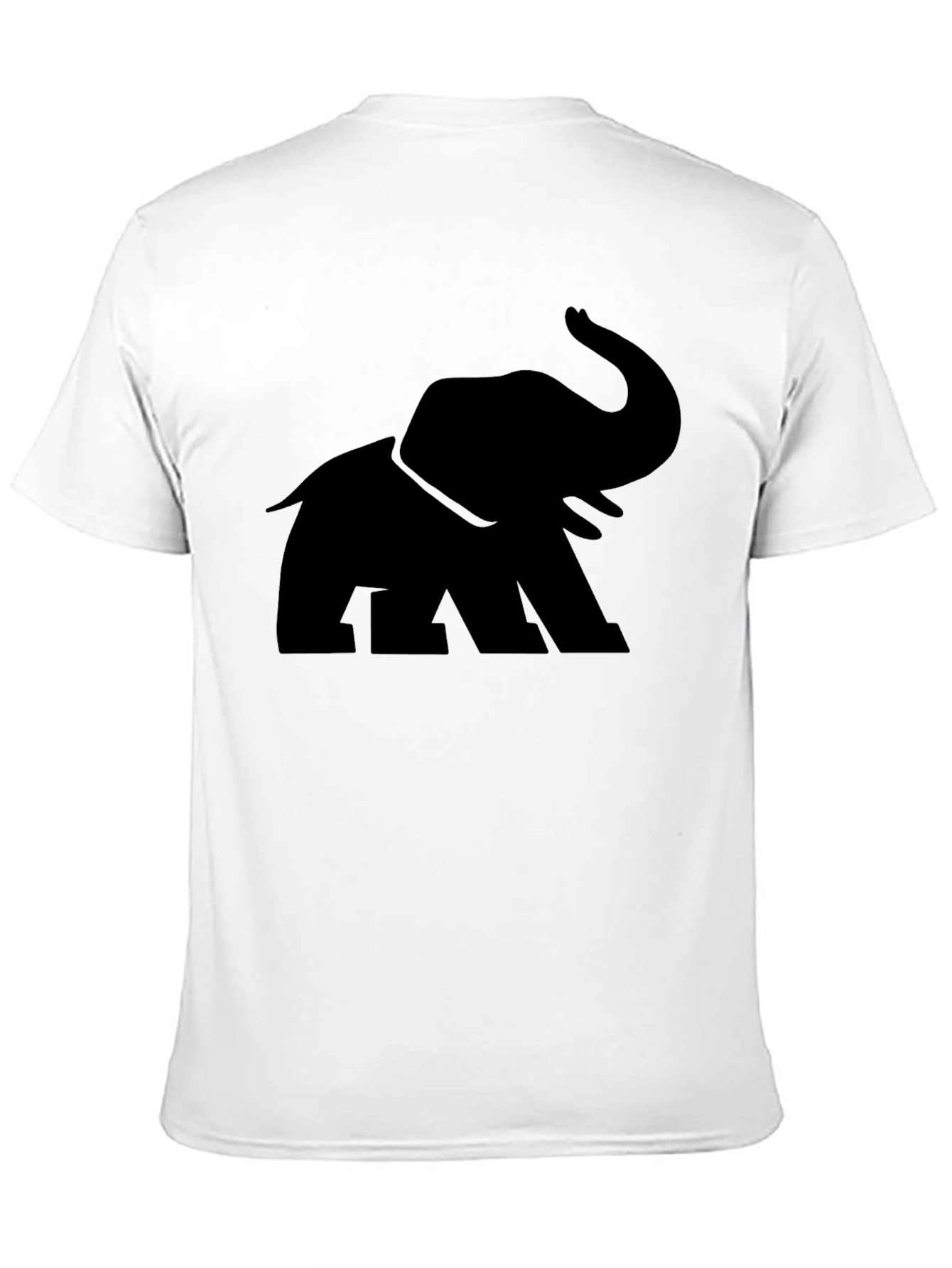Elephant Graphic Print Crew Neck Mens T-Shirt