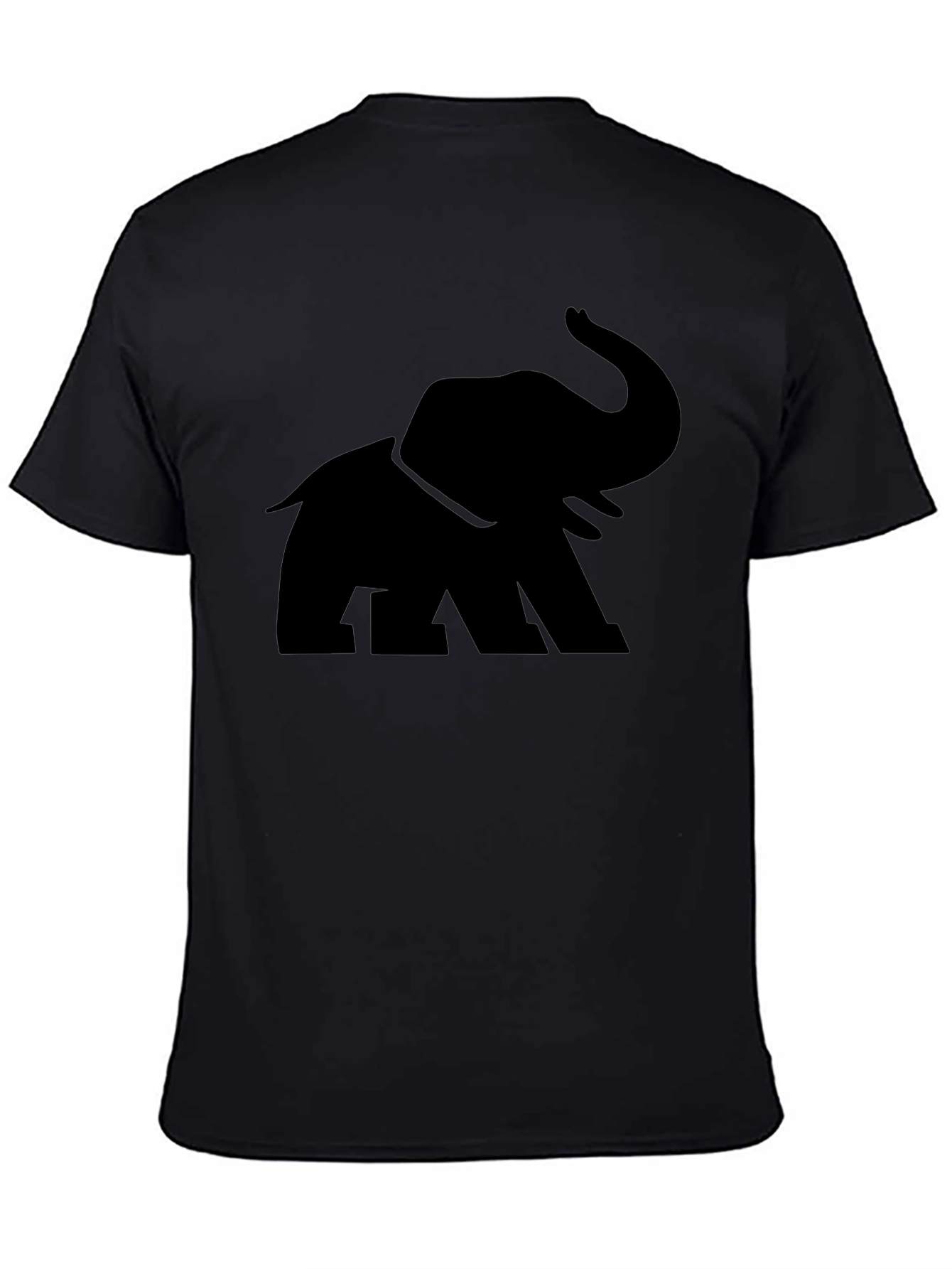 Elephant Graphic Print Crew Neck Mens T-Shirt