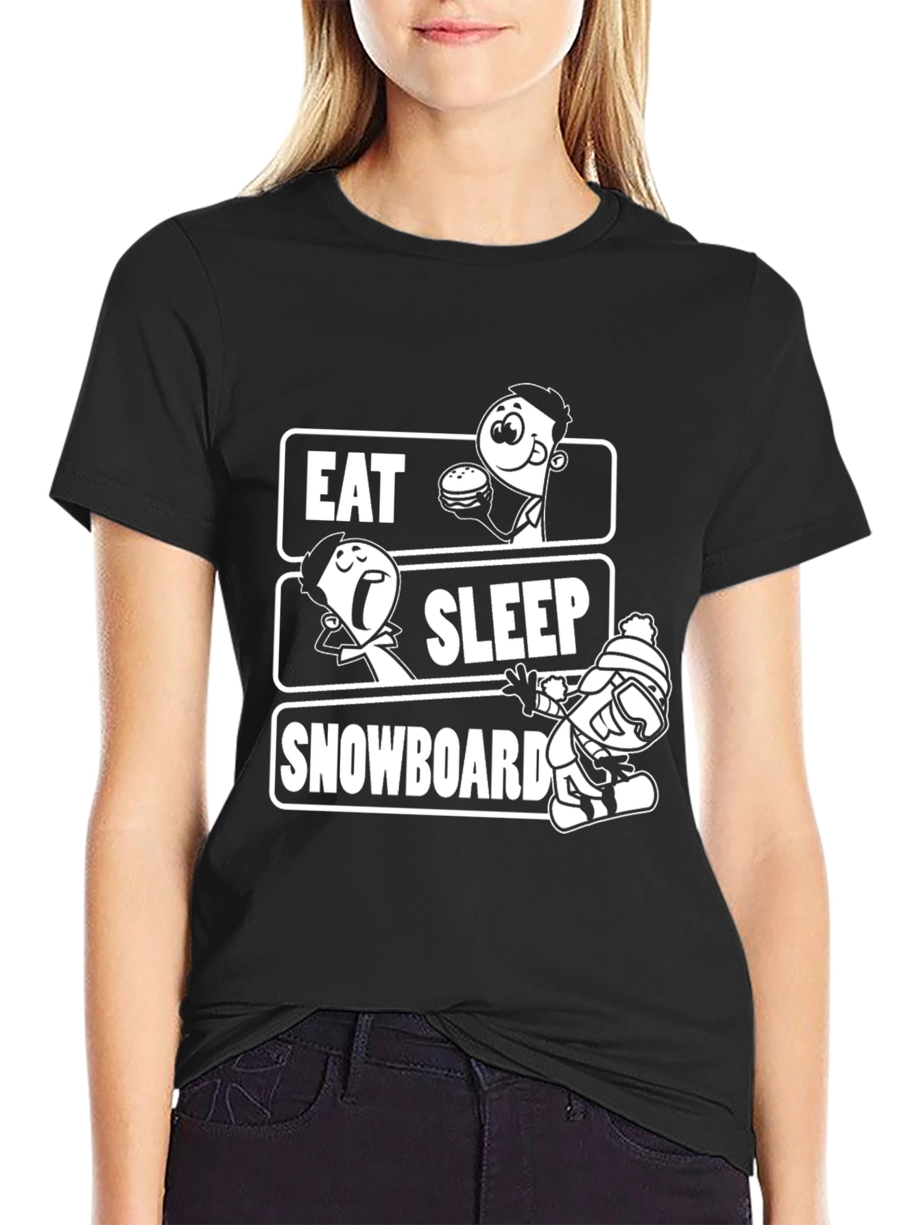 Eat Sleep Snowboard Graphic Tee