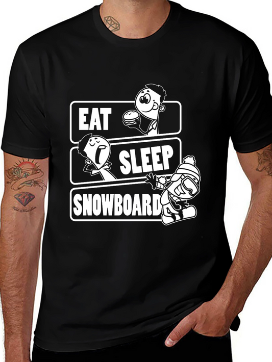 Eat Sleep Snowboard Graphic Tee